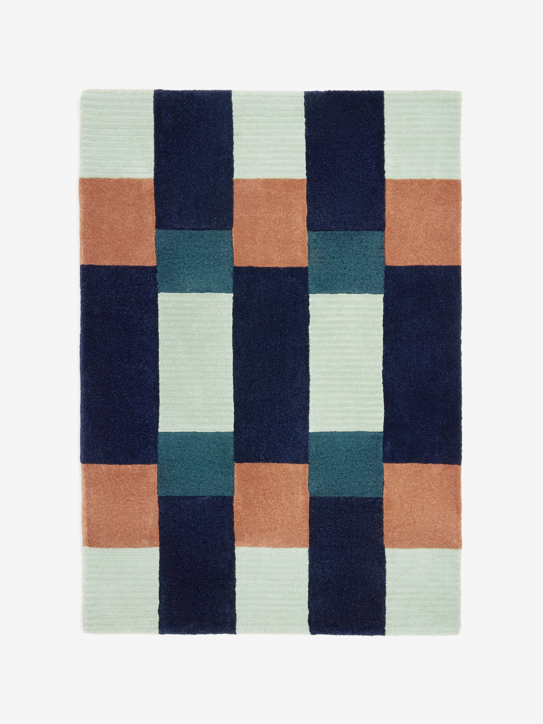 Franka Stripe Rug in Navy - Image 5 of 5 Franka Stripe Rug in Navy - Image 5 of 5
