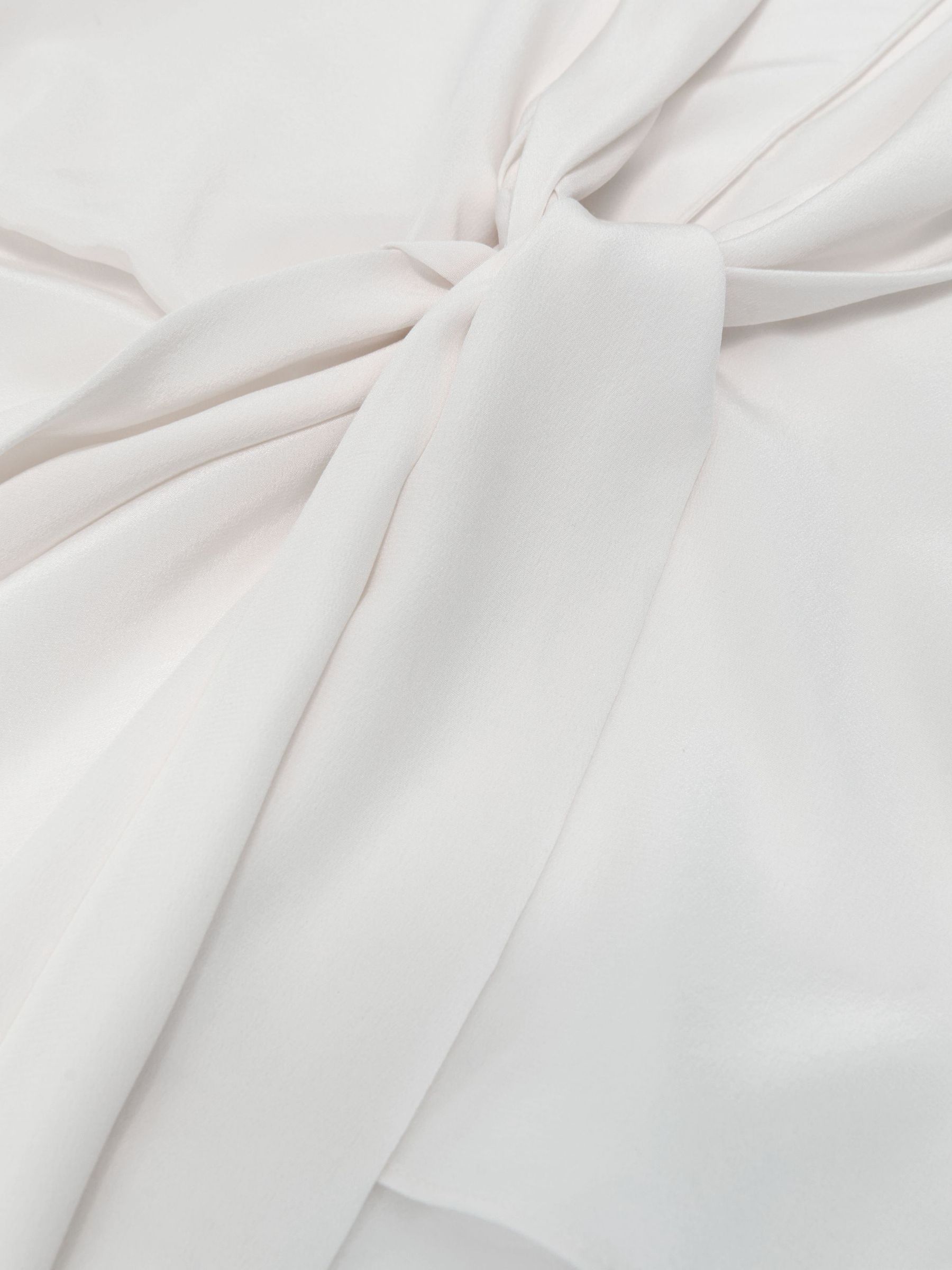 Atelier Silk Crepe de Chine Tie-Front Shirt in Ivory - Image 8 of 8