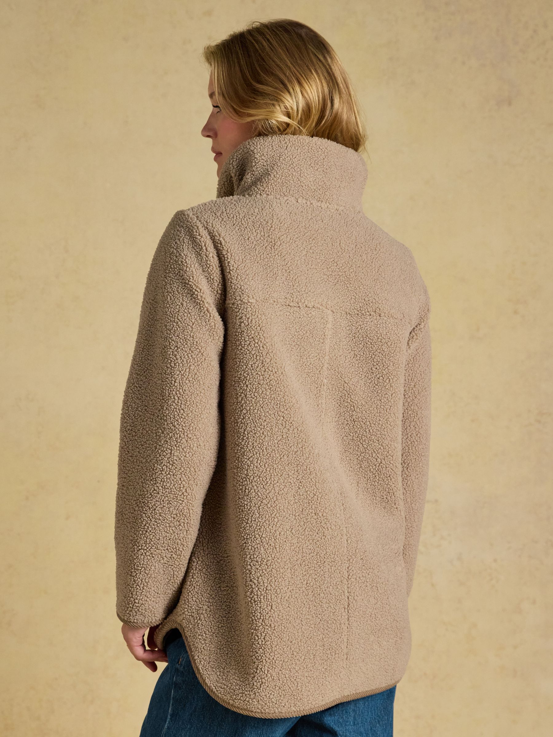 Sadie Mink Brown Longline Button Through Fleece Jacket - Image 2 of 7 Sadie Mink Brown Longline Button Through Fleece Jacket - Image 2 of 7