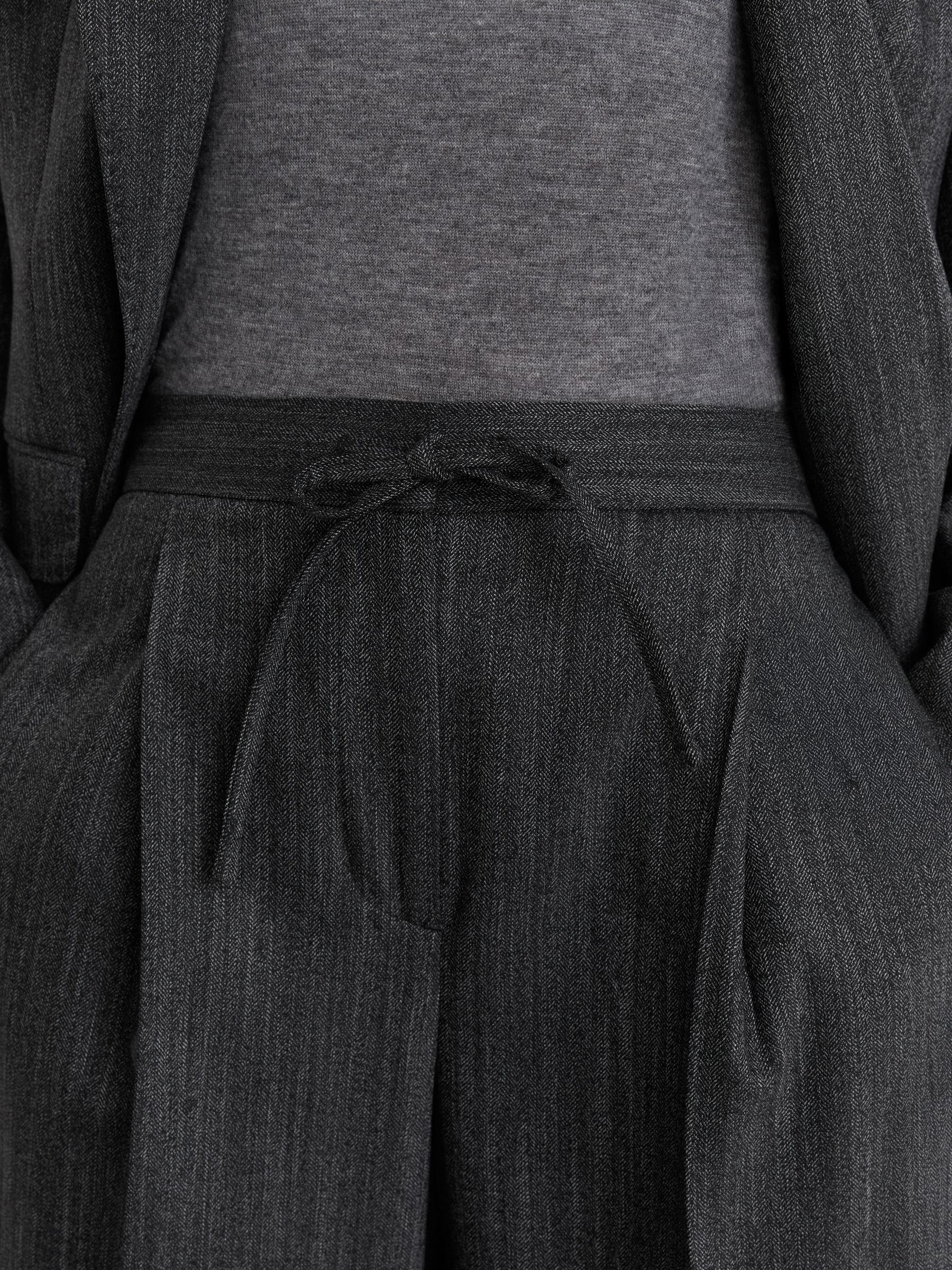 Wool-Blend Wide-Leg Drawstring Trousers in Dark Grey - Image 7 of 9