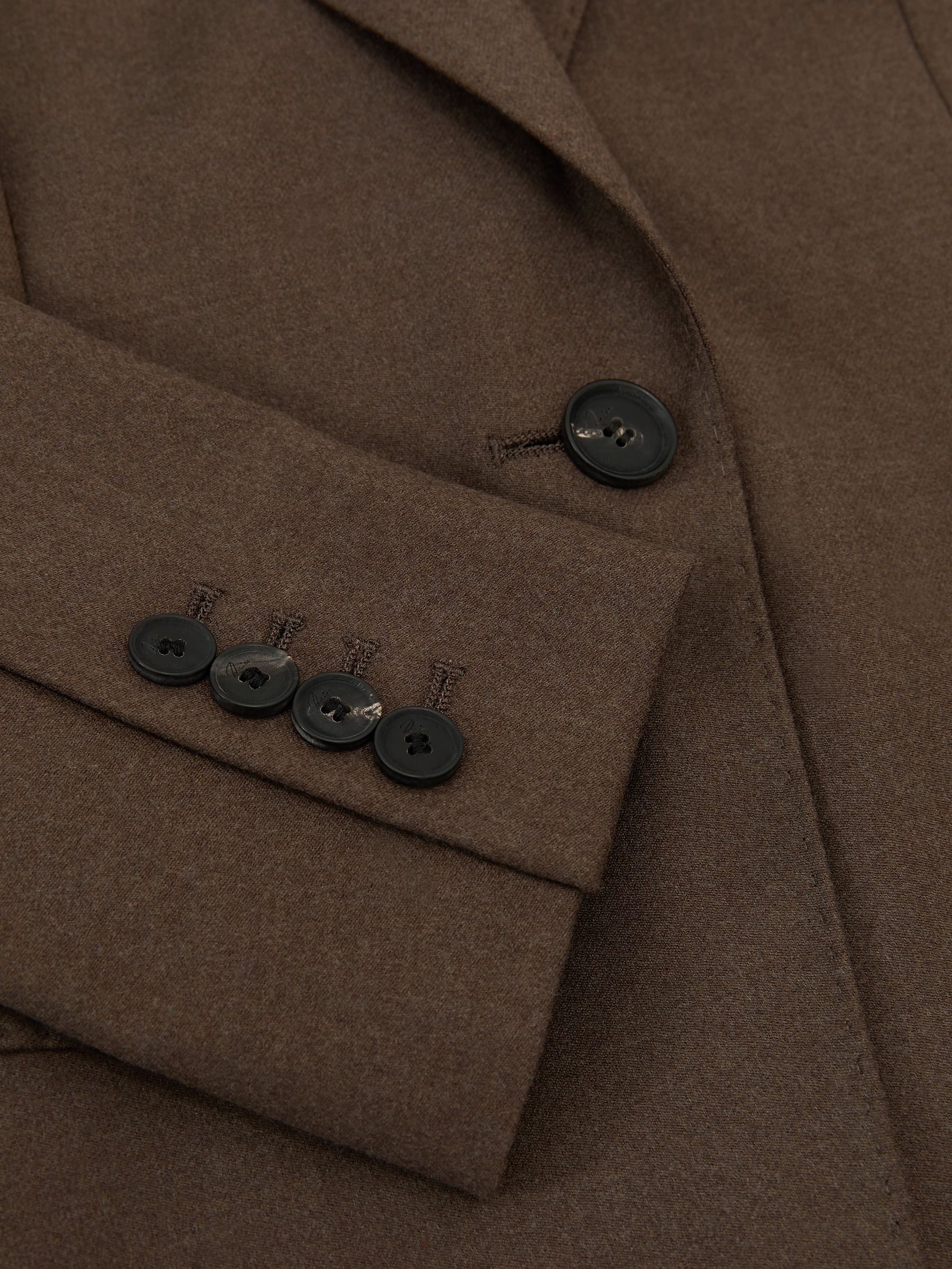 Enkeltradet blazer i uldblanding i mokkabrun - Image 9 of 9