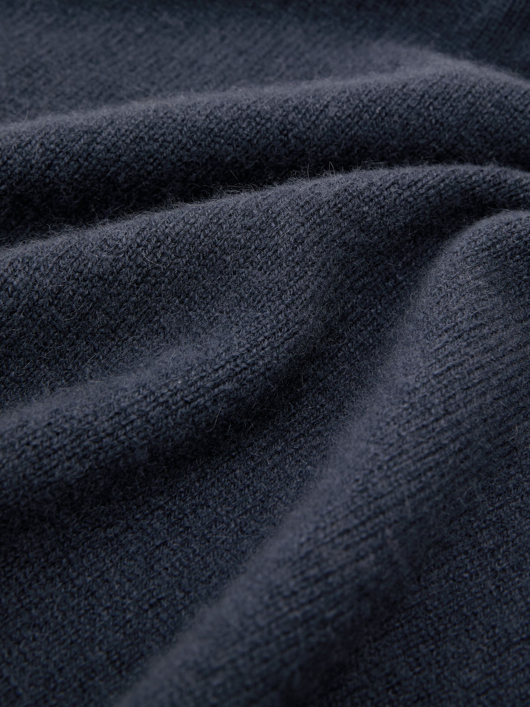 100% Cashmere Shawl-Neck Jumper in Slate Blue - Image 7 of 7