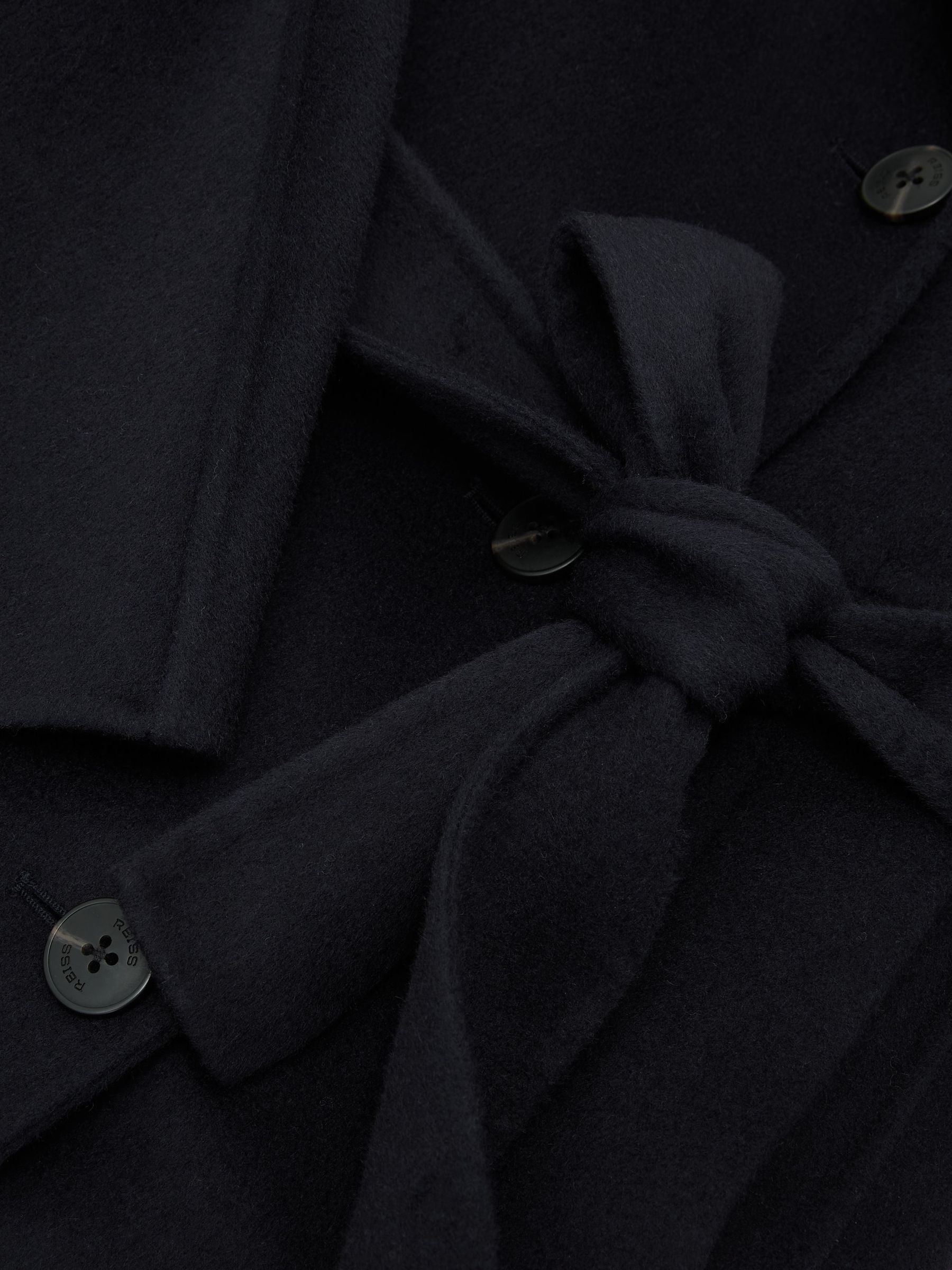 Wool-Blend Blindseam Double-Breasted Coat in Navy - Image 8 of 8