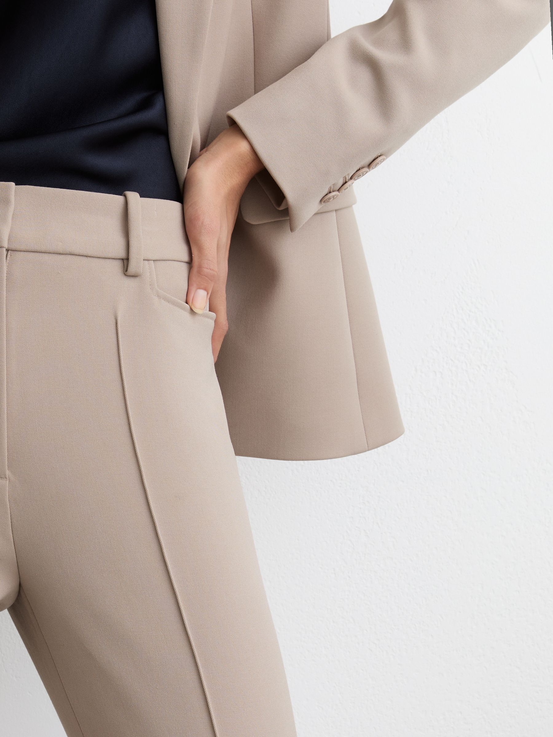 Flared Suit Trousers in Stone Neutral - Image 3 of 9