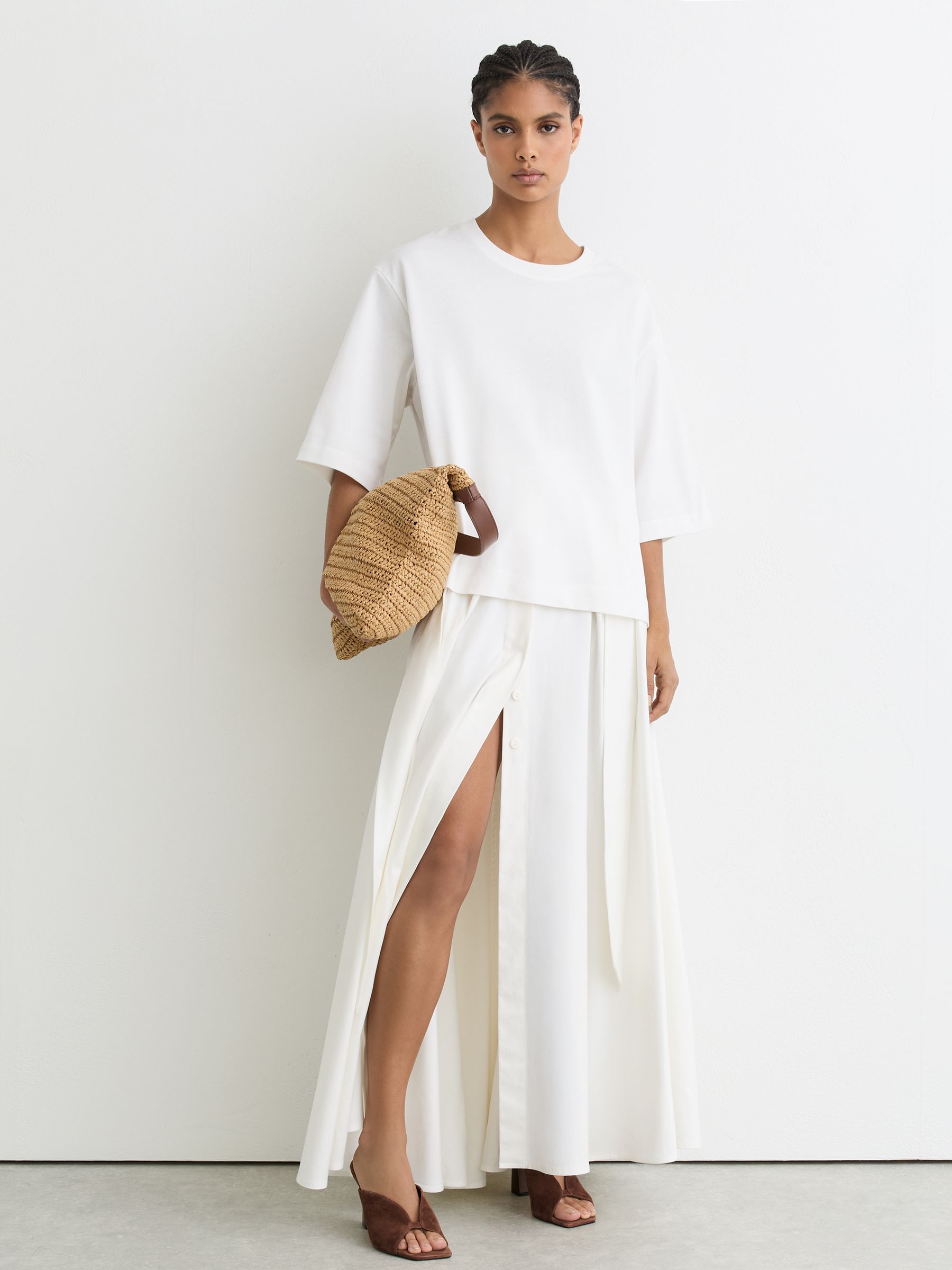 Suede Block-Heel Sandals in Tan - Image 1 of 6