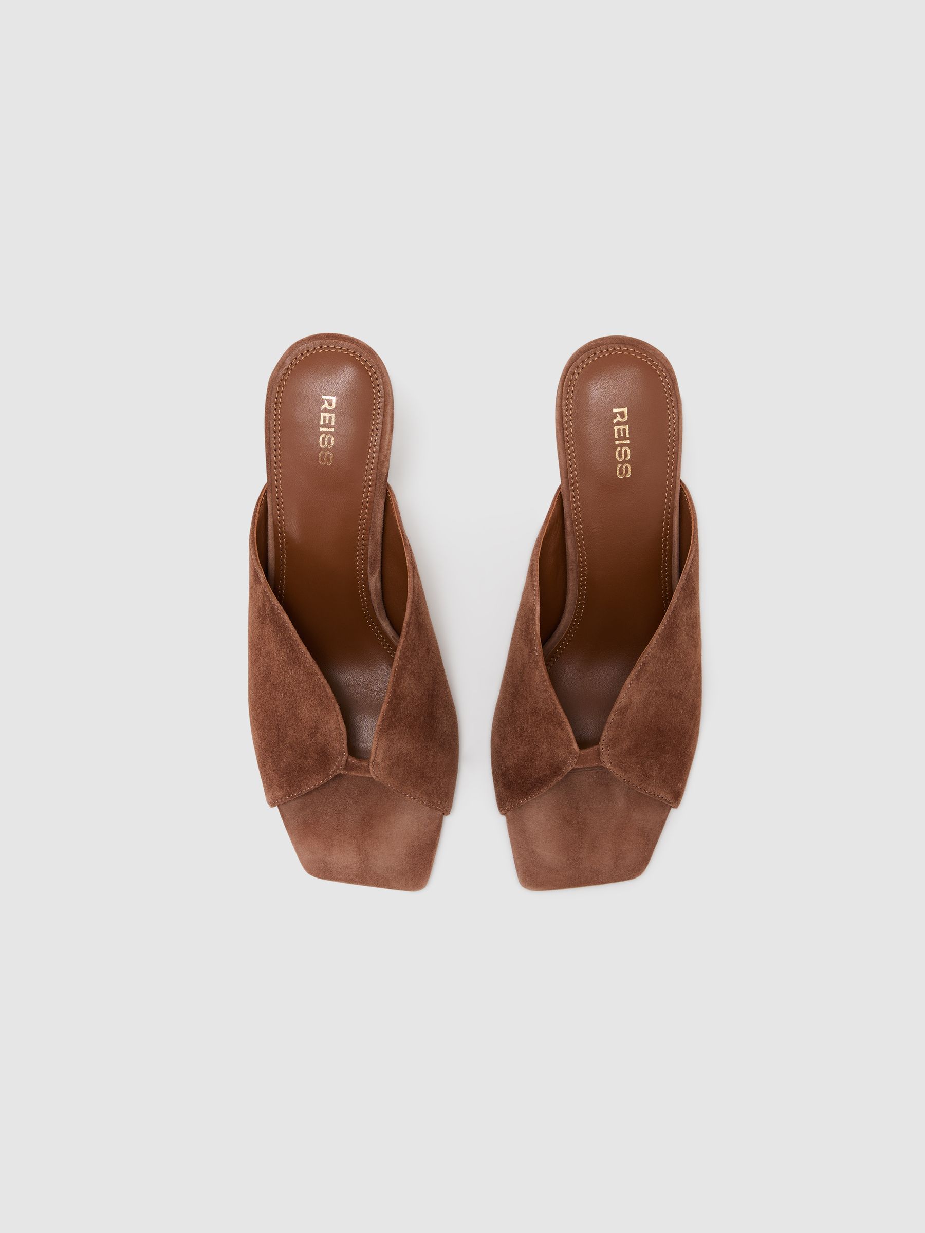 Suede Block-Heel Sandals in Tan - image 5