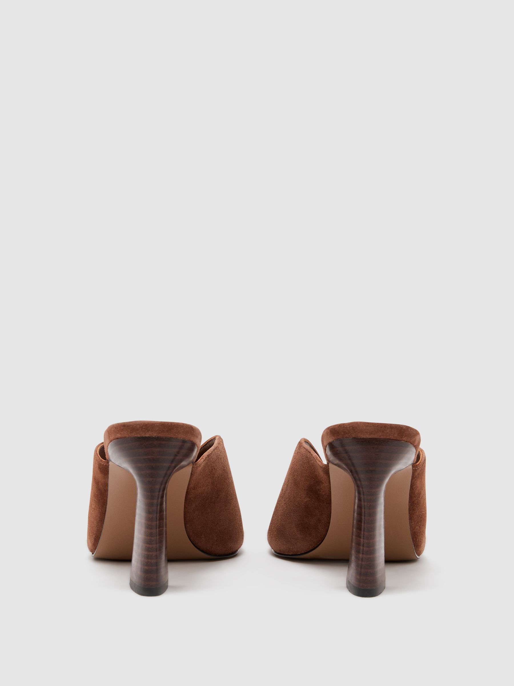 Suede Block-Heel Sandals in Tan - image 4