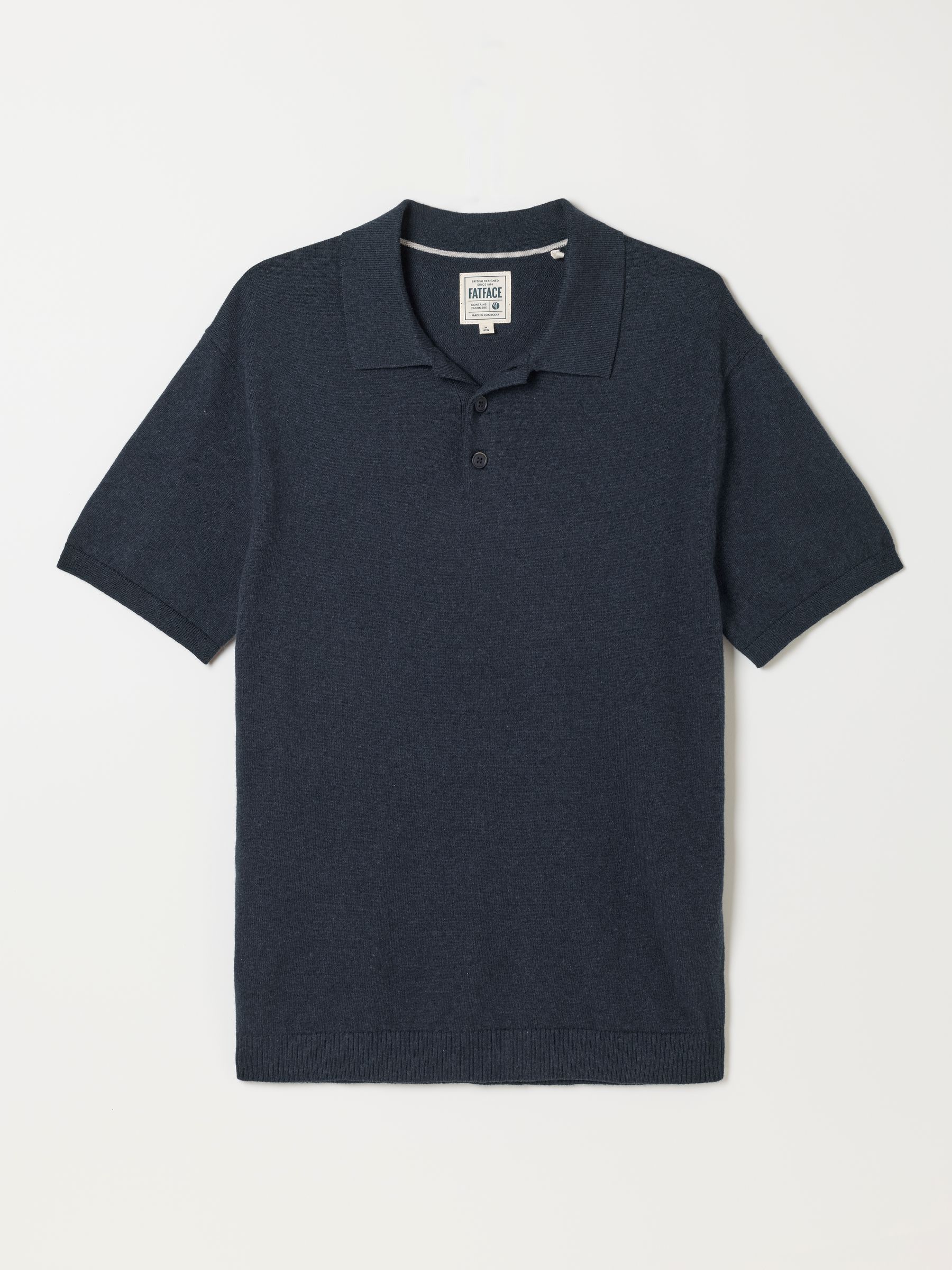 Sutton Navy Textured Chest Stripe Polo - Image 5 of 5