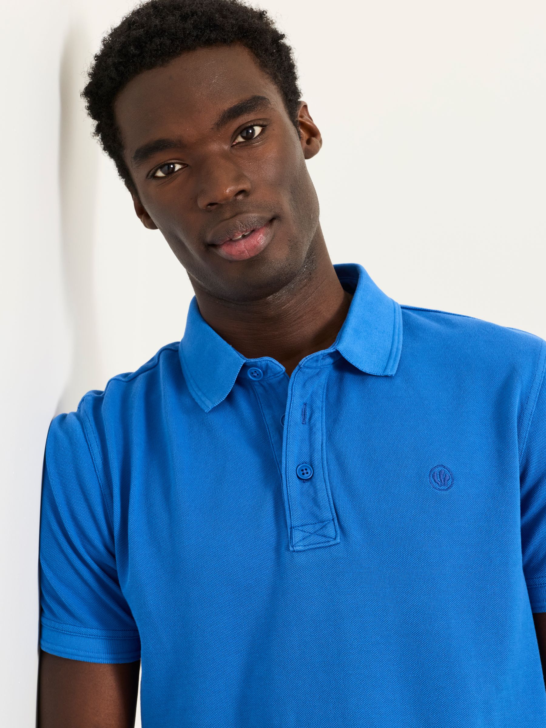 Cobalt Blue Short Sleeve Pique Polo Shirt | FatFace USA