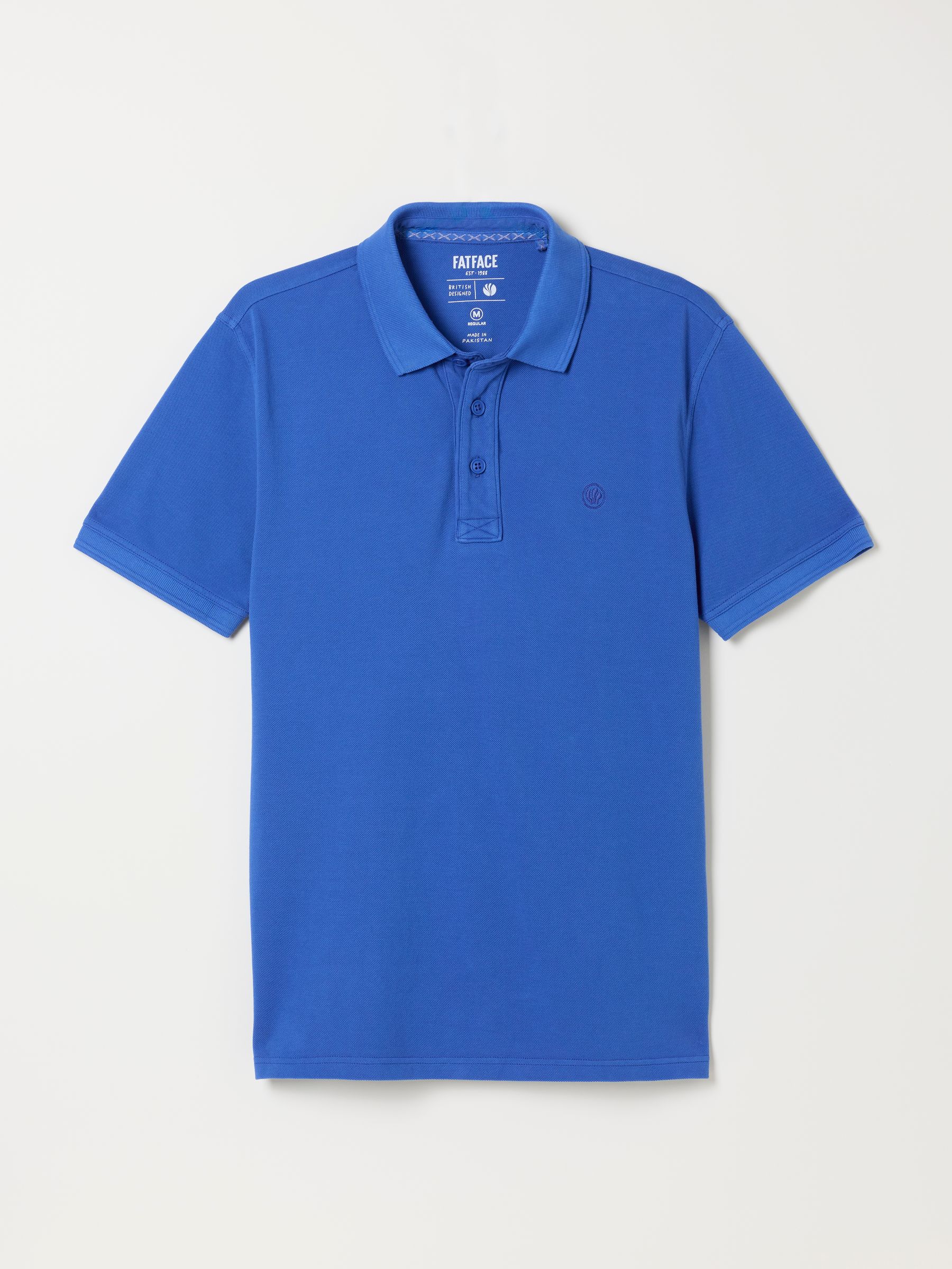 Cobalt Blue Short Sleeve Pique Polo Shirt | FatFace USA