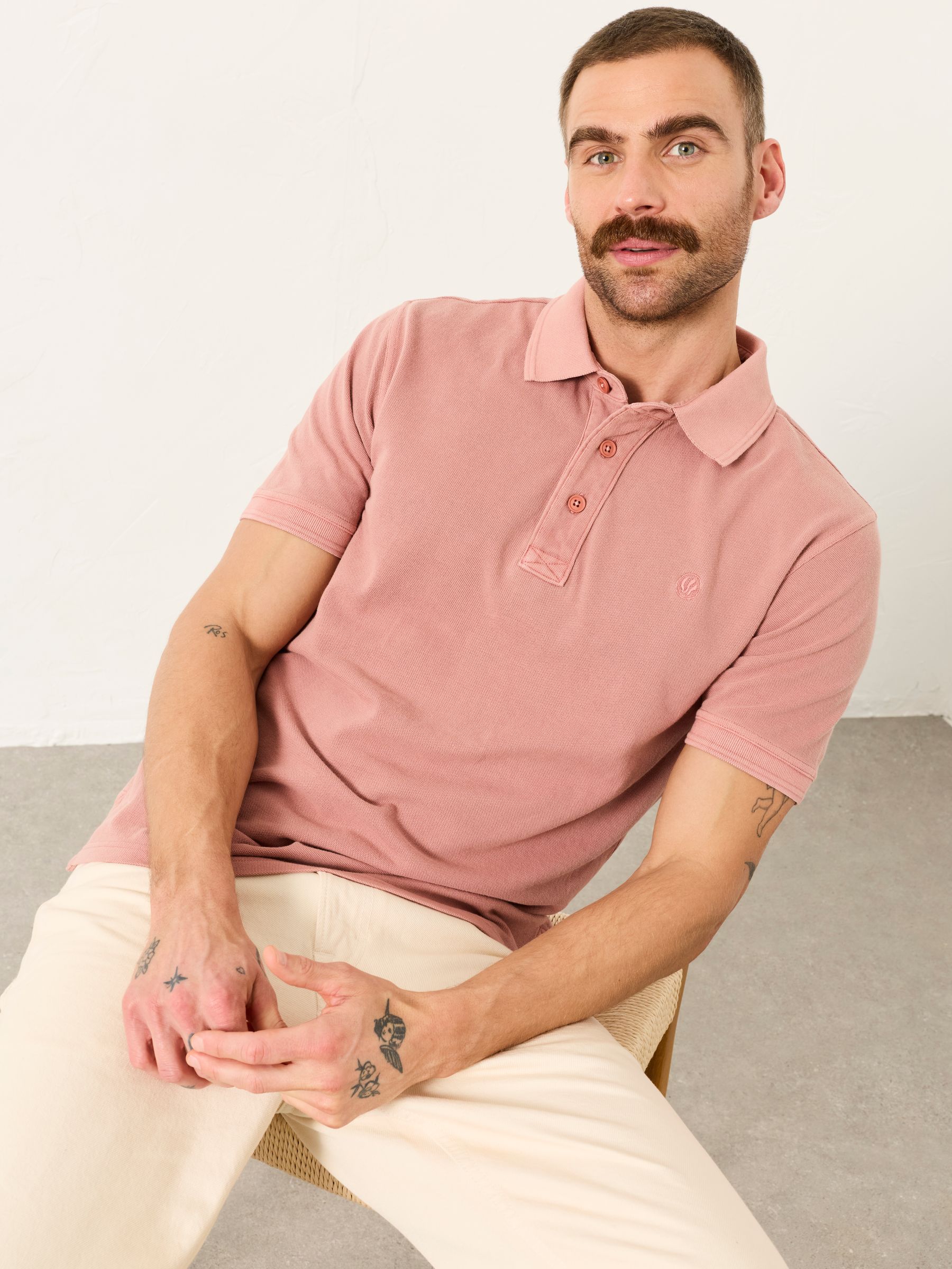Pink Short Sleeve Pique Polo Shirt - Image 1 of 6