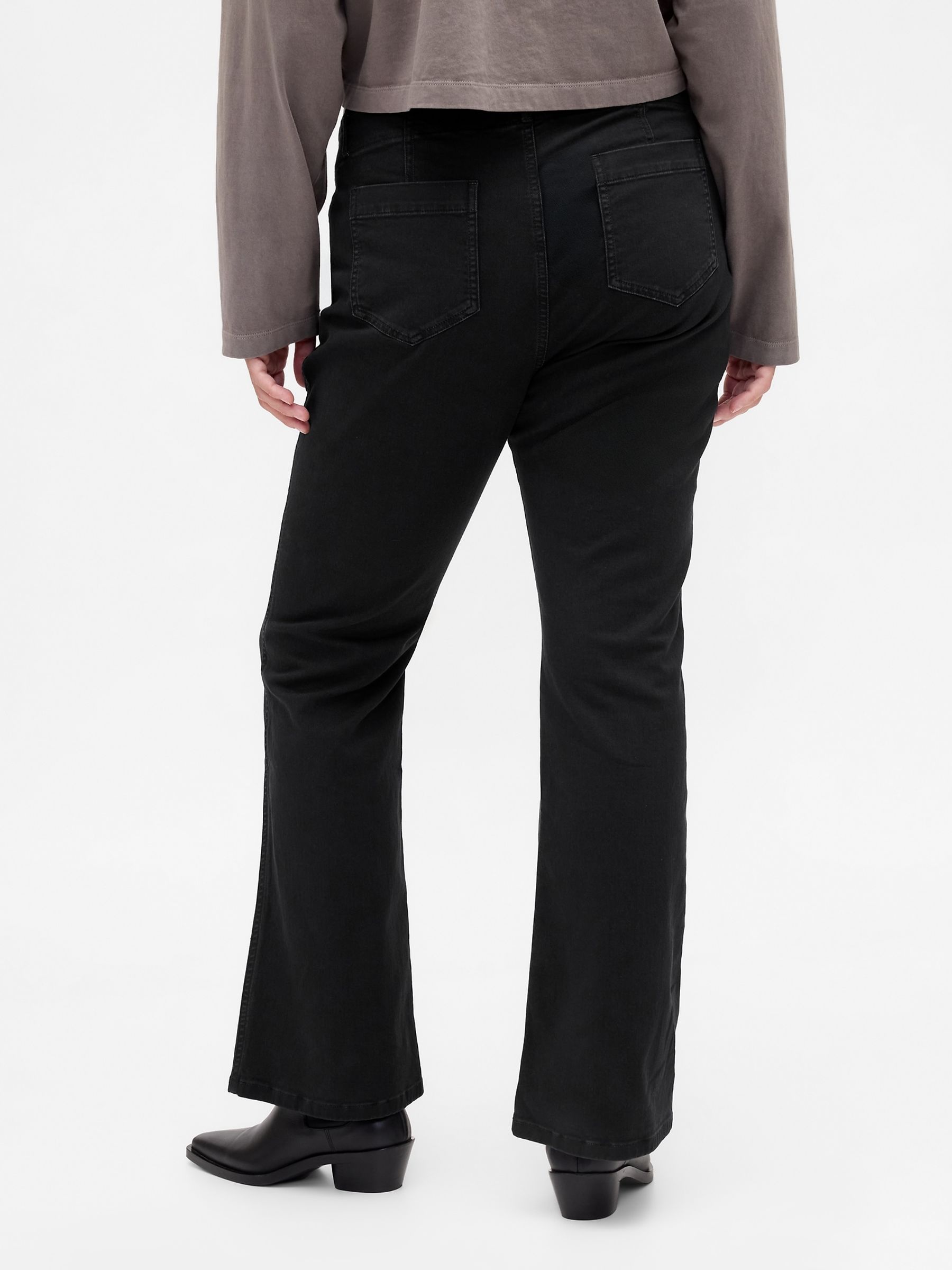 Black Low Rise Twill Long and Lean Trousers - Image 2 of 4