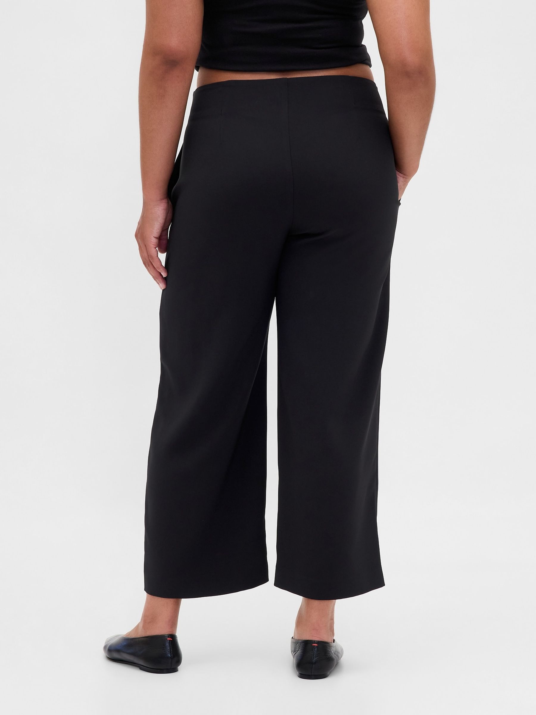 Black High Waisted Twill Straight Ankle Trousers - Image 4 of 6