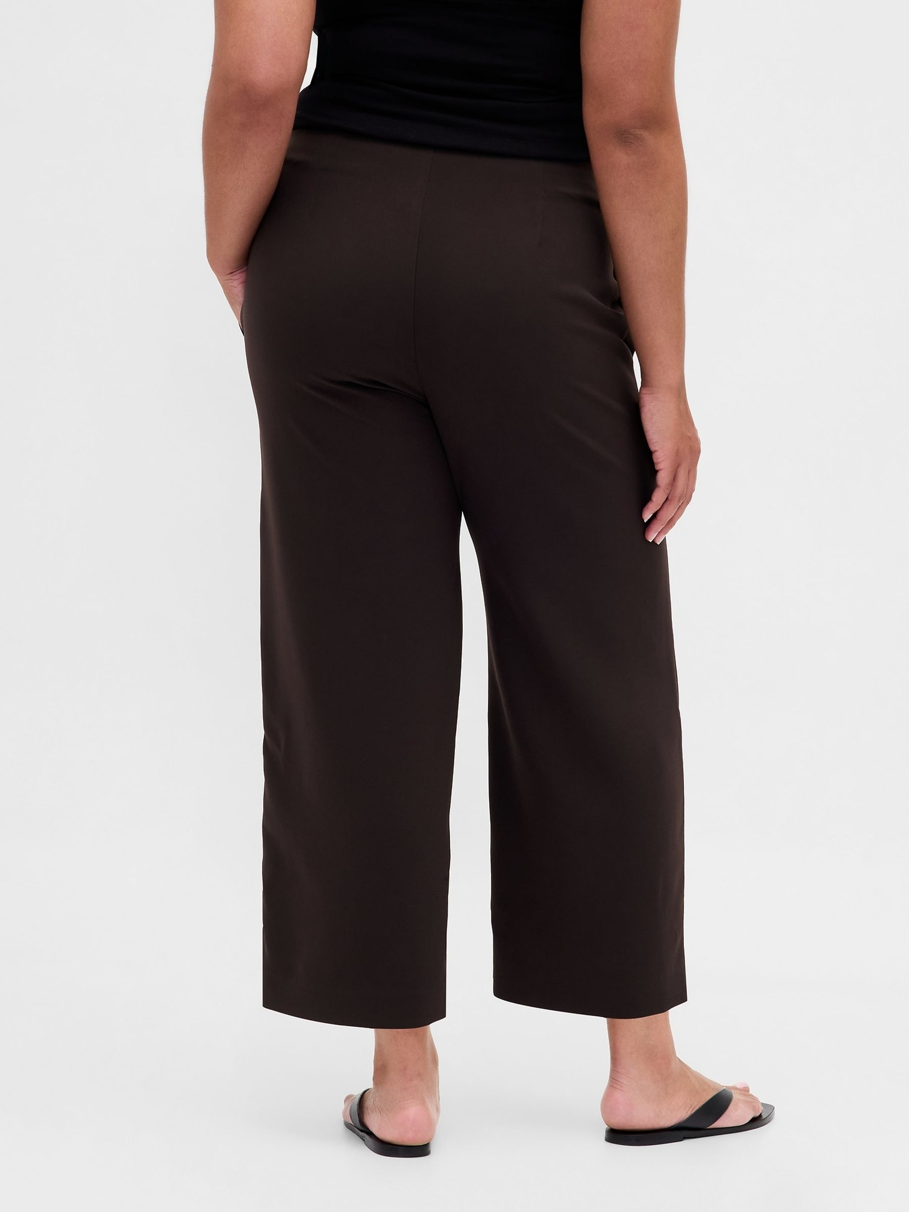 Brown High Waisted Twill Straight Ankle Trousers - Image 5 of 5 Brown High Waisted Twill Straight Ankle Trousers - Image 5 of 5