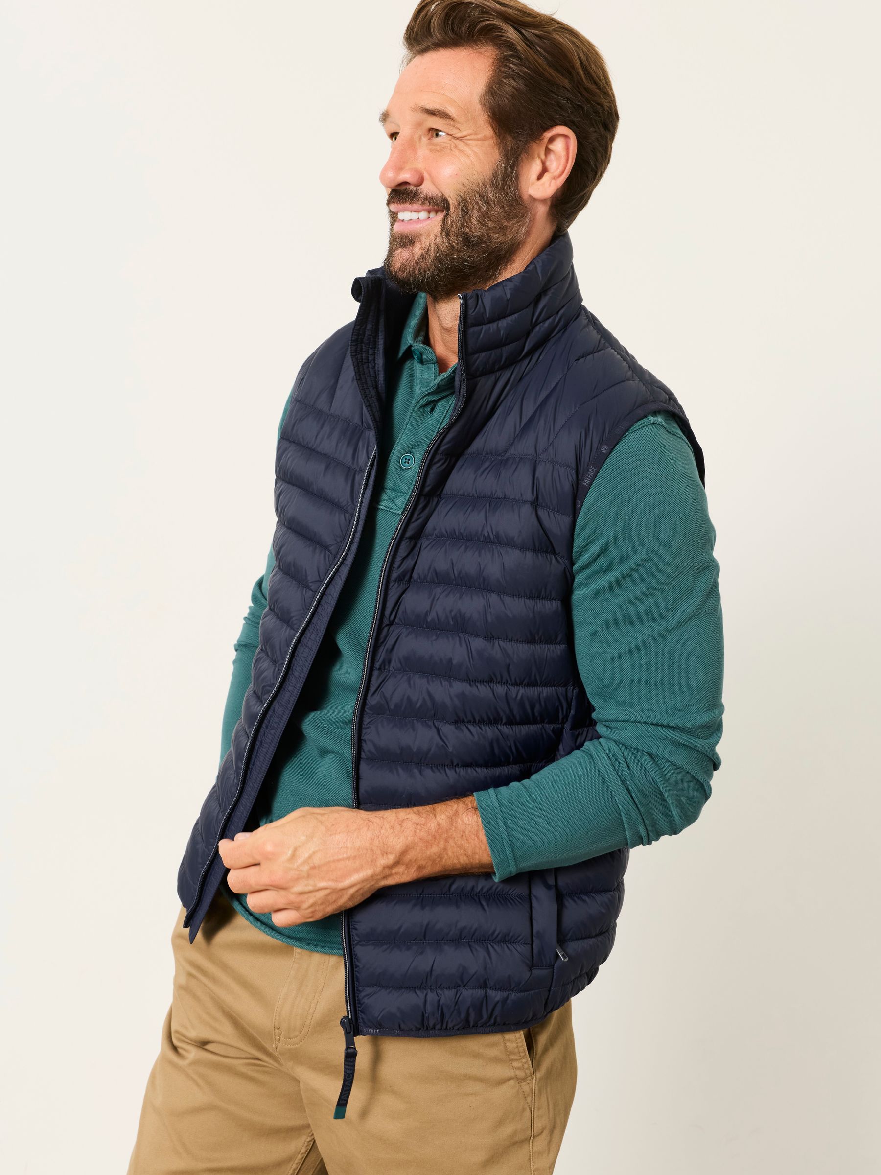 Dark Teal Long Sleeve Pique Polo Shirt - Image 4 of 5