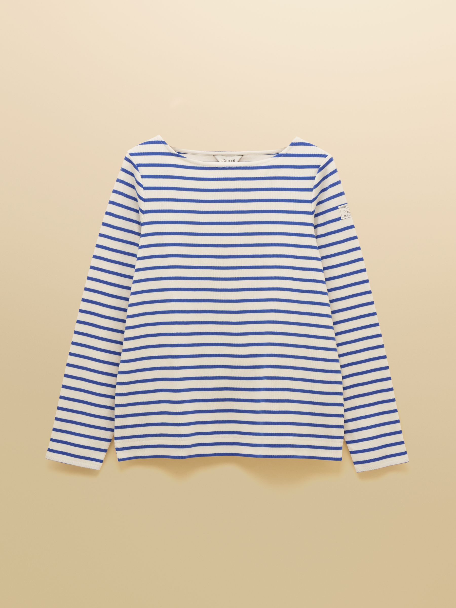 Harbour Cream/Blue Boat Neck 100% Cotton Long Sleeve Breton Top - Image 8 of 8