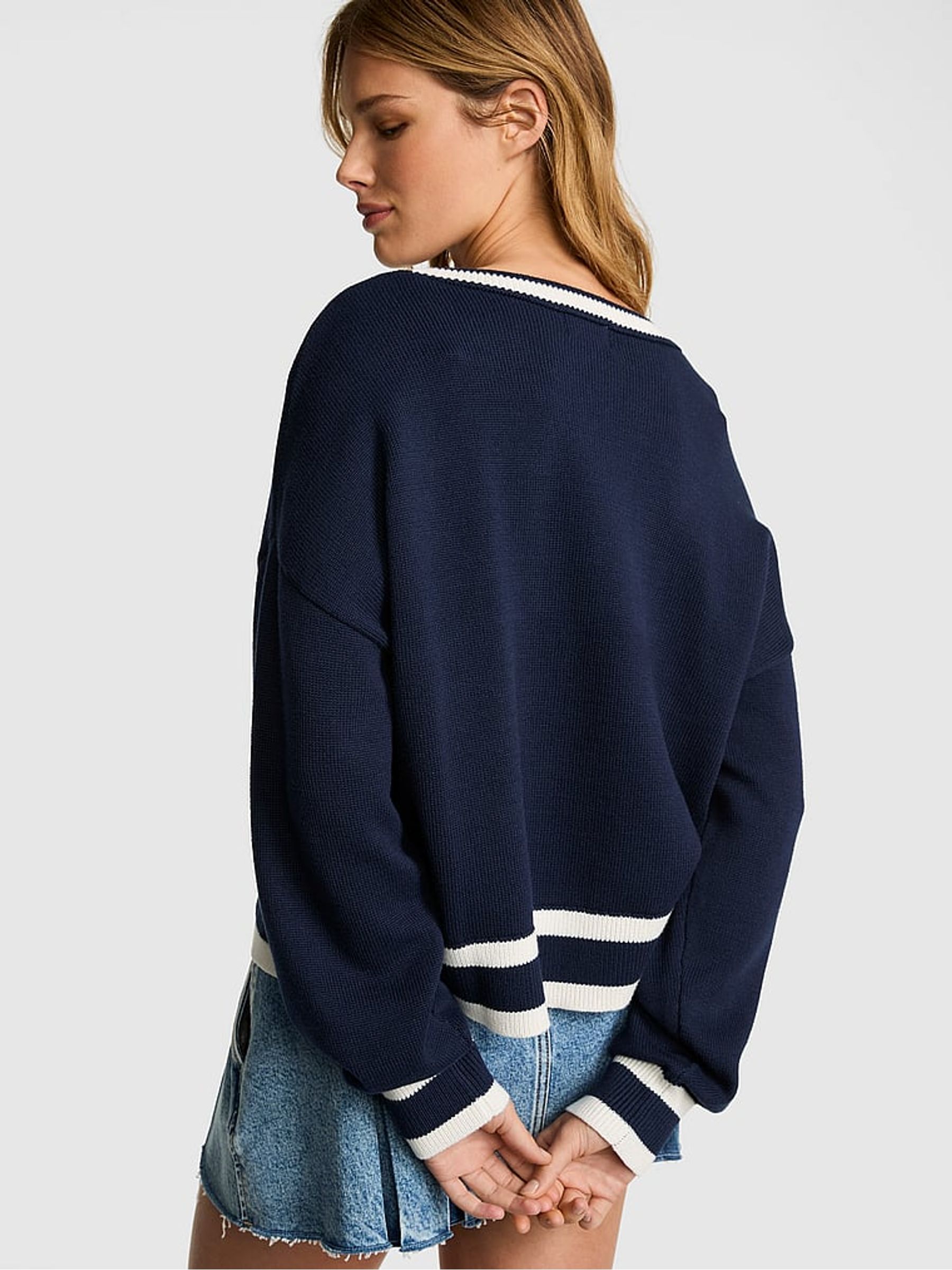 Noir Navy Blue Knit Jumper - Image 2 of 2