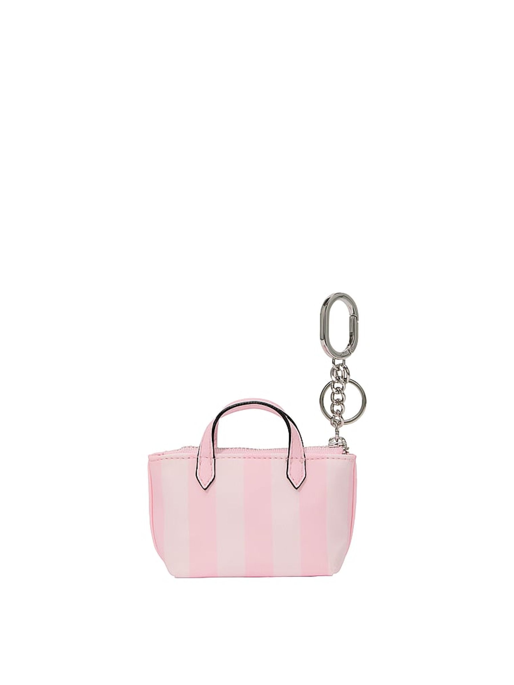 Pink Iconic Stripe Mini Travel Tote Bag Charm - Image 2 of 3