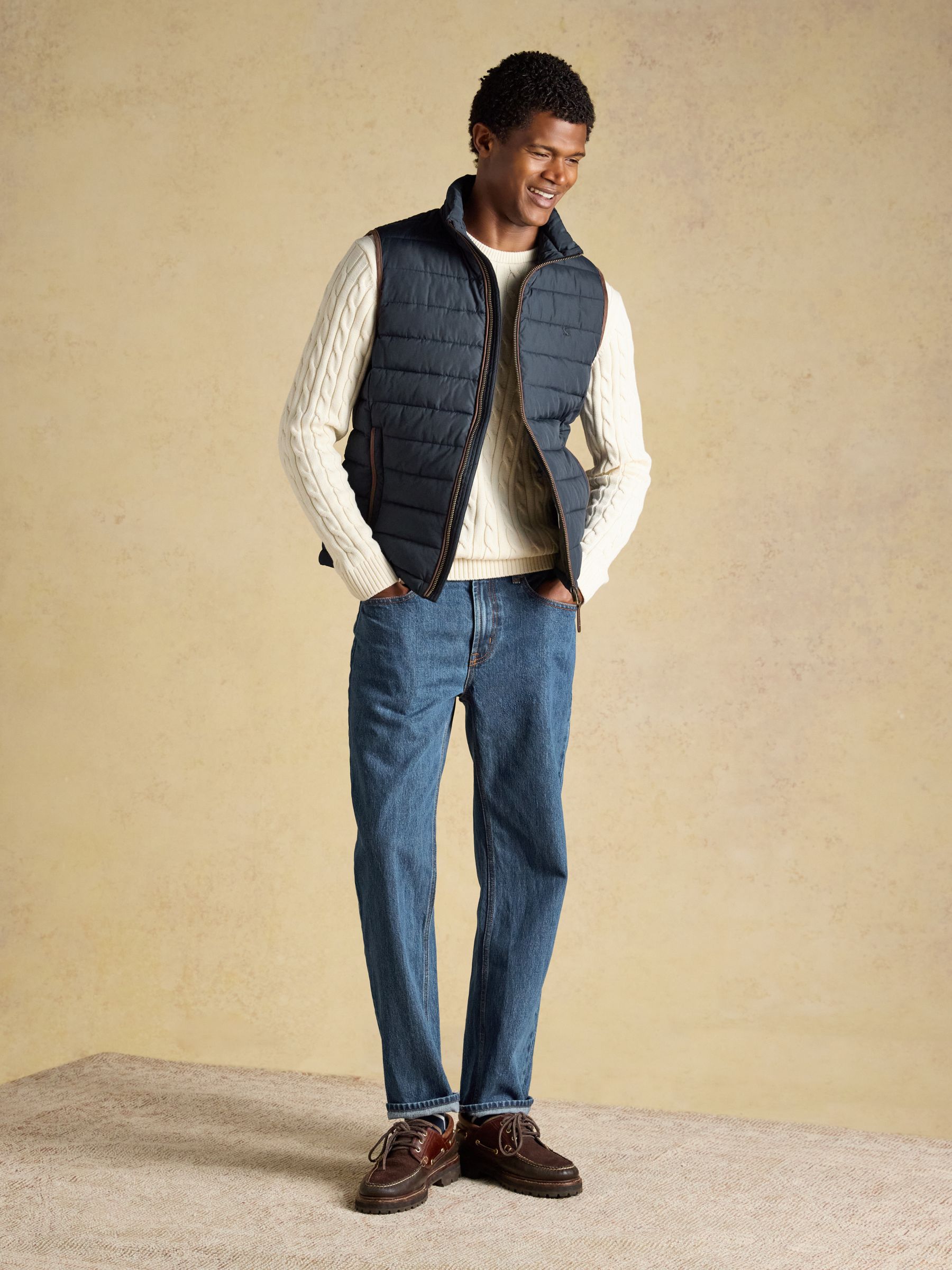 Navy Heritage Padded Gilet - Image 4 of 10