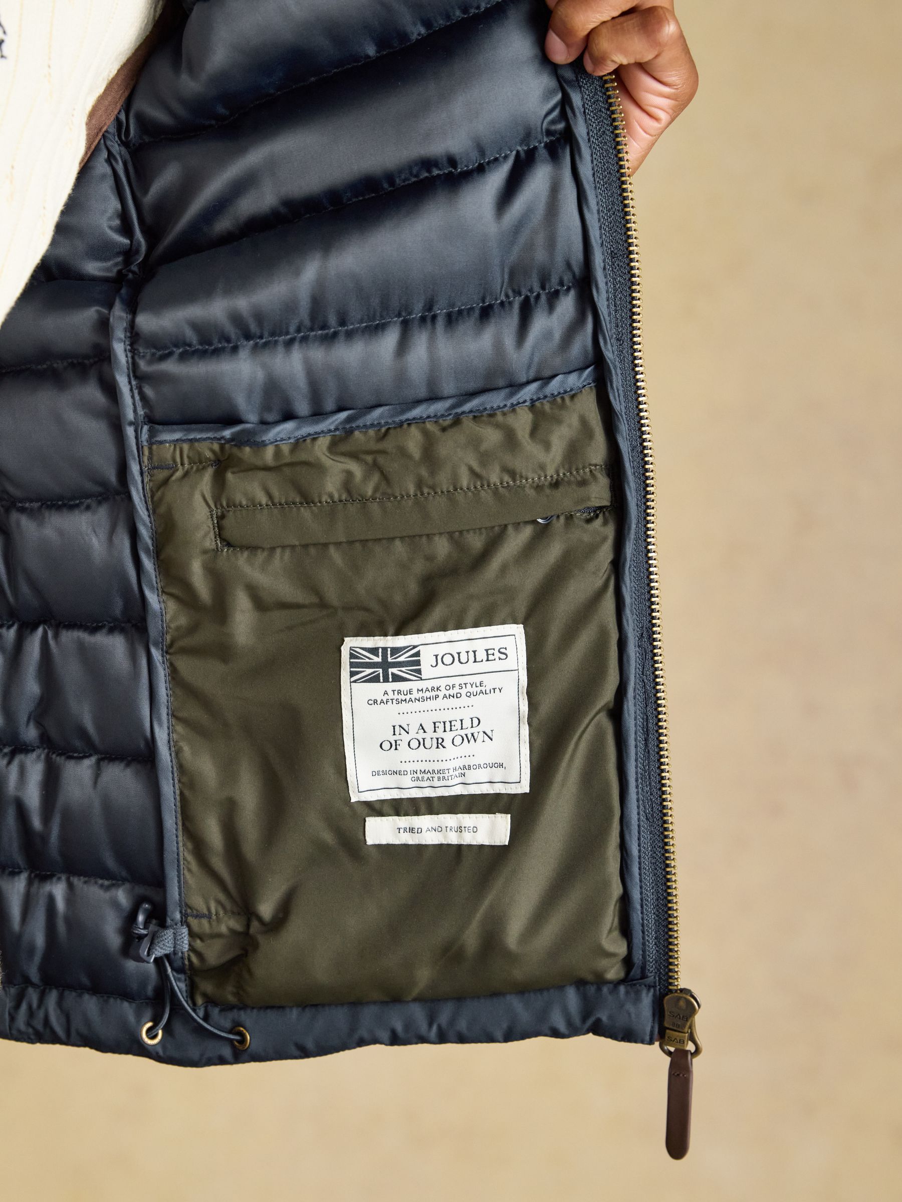 Navy Heritage Padded Gilet - Image 9 of 10