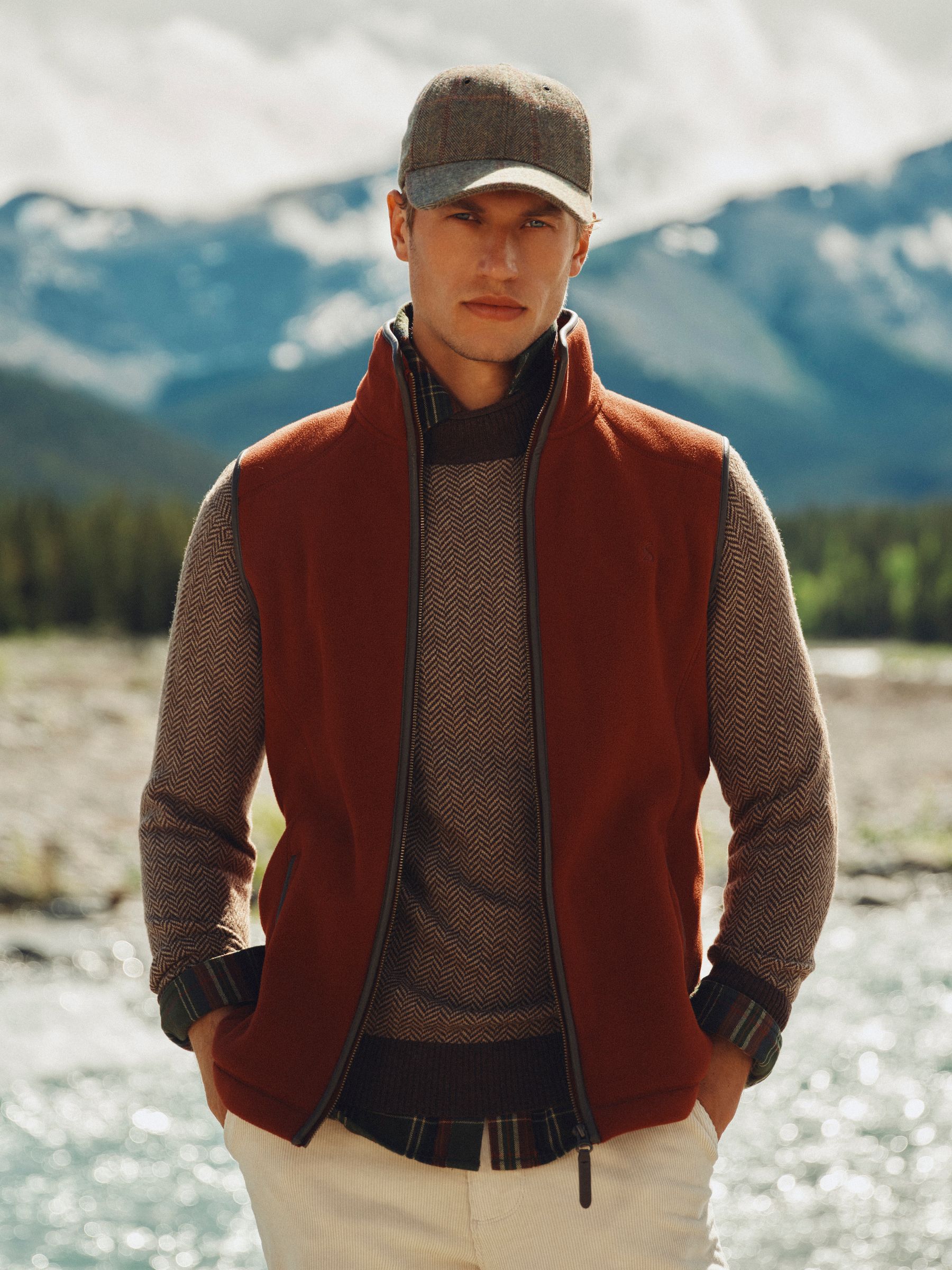 Heritage Fleece Rust Brown Gilet - Image 1 of 12