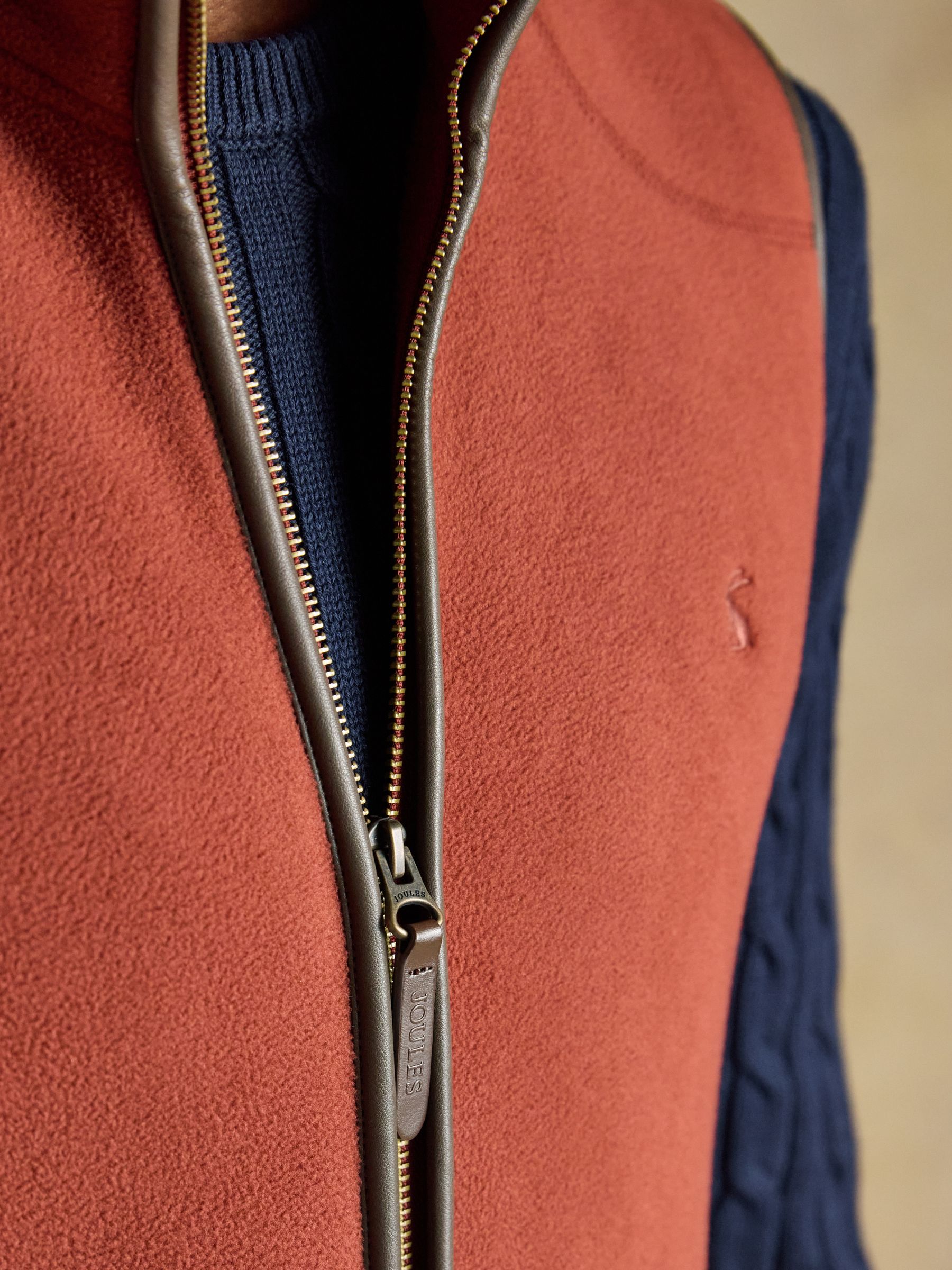 Heritage Fleece Rust Brown Gilet - Image 5 of 12