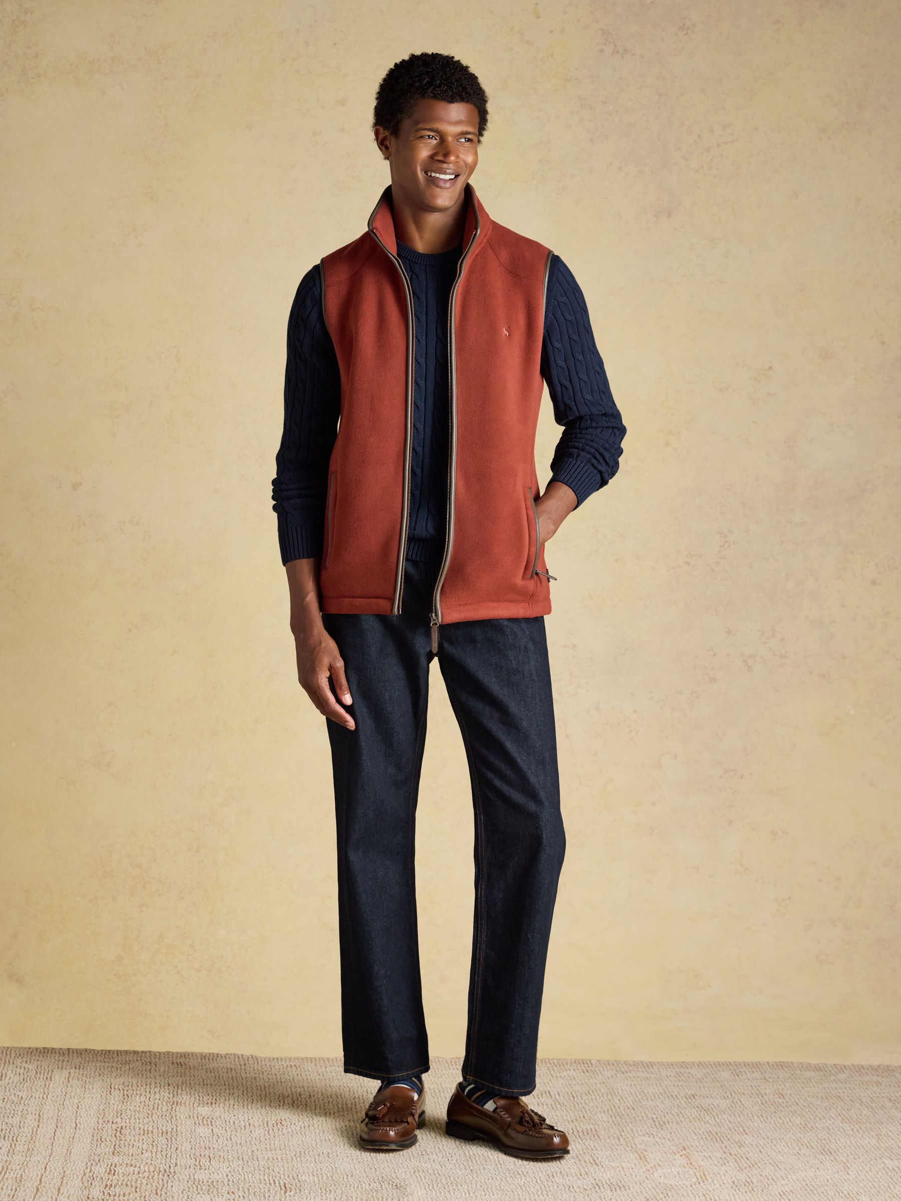 Heritage Fleece Rust Brown Gilet - Image 6 of 12