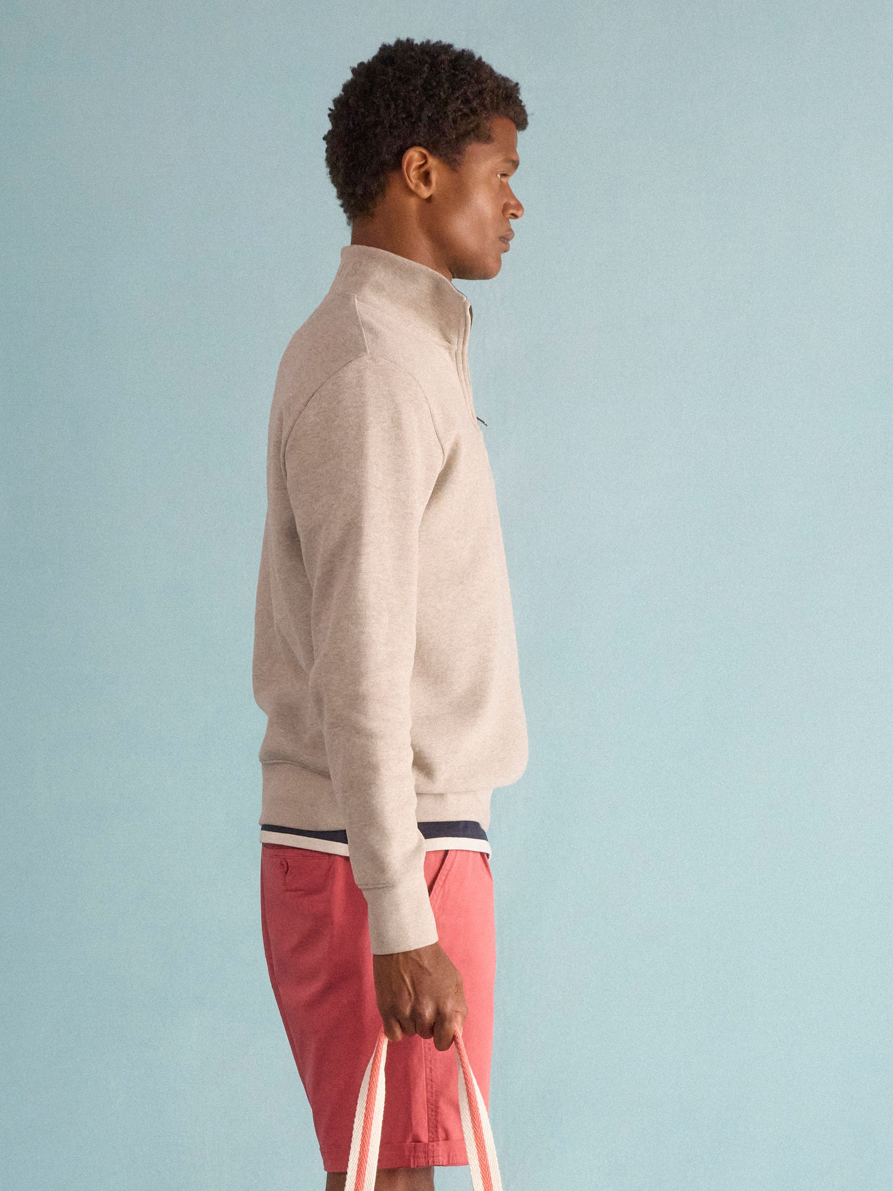 Alistair Oatmeal French Ribbed Quarter Zip Sweatshirt - Image 2 of 9 Alistair Oatmeal French Ribbed Quarter Zip Sweatshirt - Image 2 of 9