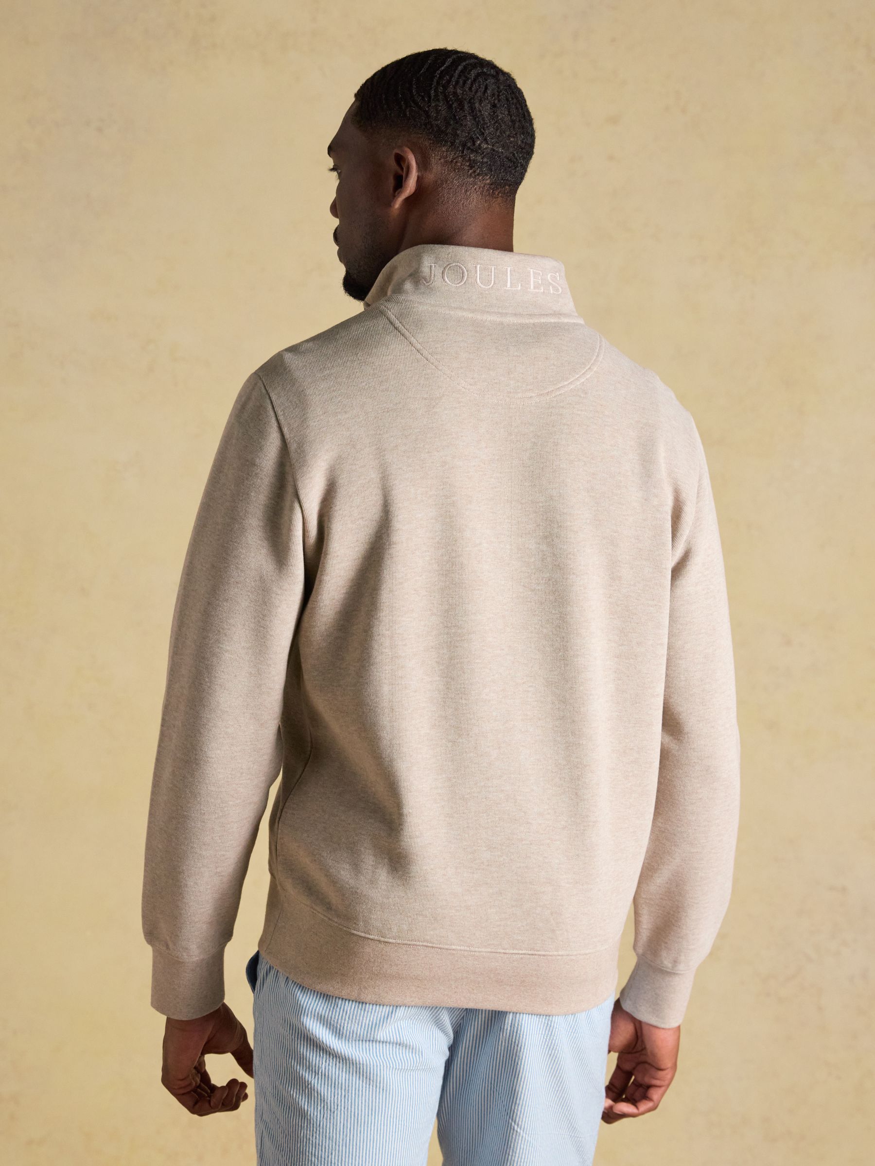 Alistair Oatmeal French Ribbed Quarter Zip Sweatshirt - Image 5 of 9