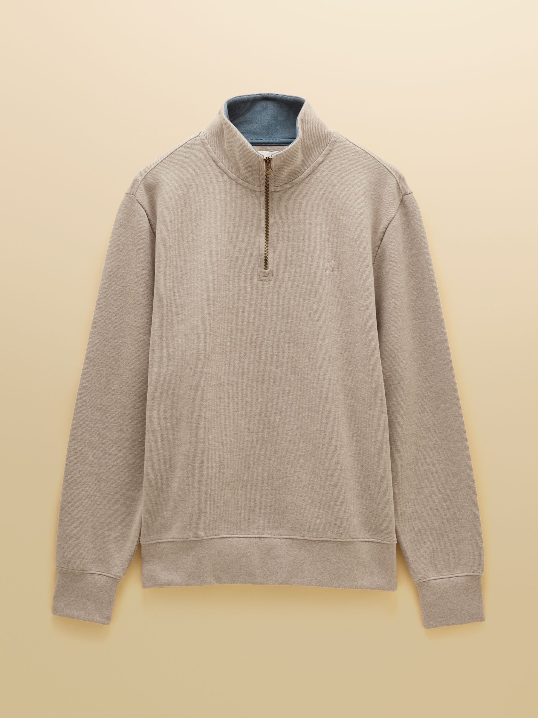 Alistair Oatmeal French Ribbed Quarter Zip Sweatshirt - Image 6 of 6