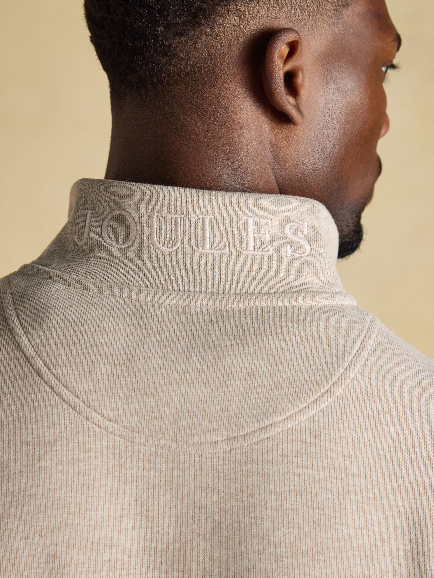 Alistair Oatmeal French Ribbed Quarter Zip Sweatshirt - Image 8 of 9