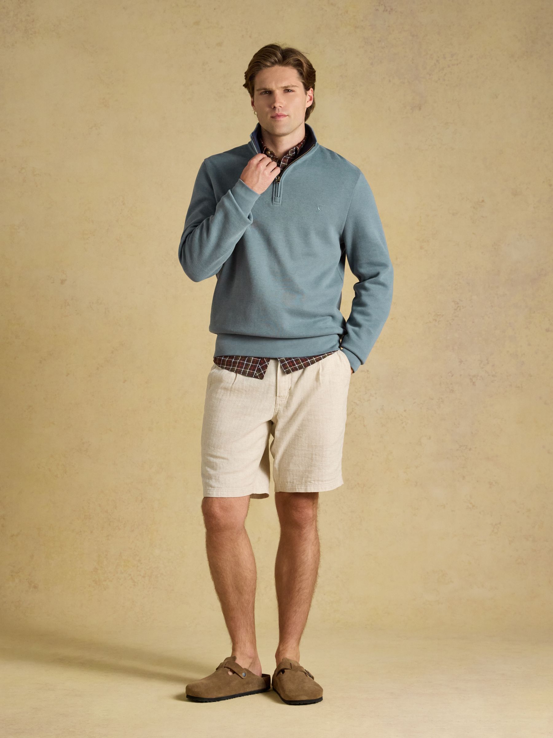 Blue Alistair French Rib Quarter Zip Sweatshirt - Image 3 of 6