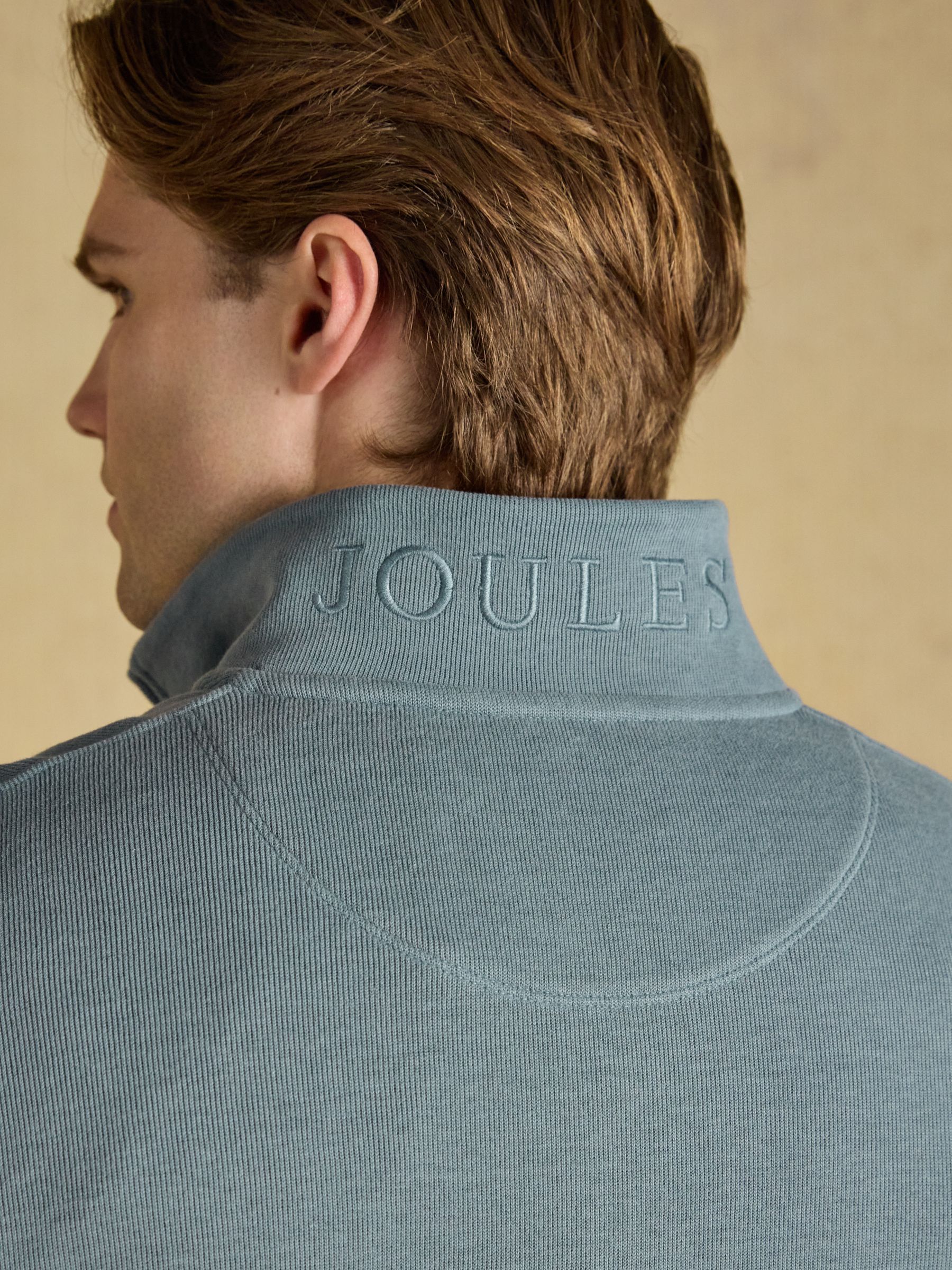 Blue Alistair French Rib Quarter Zip Sweatshirt - Image 5 of 6
