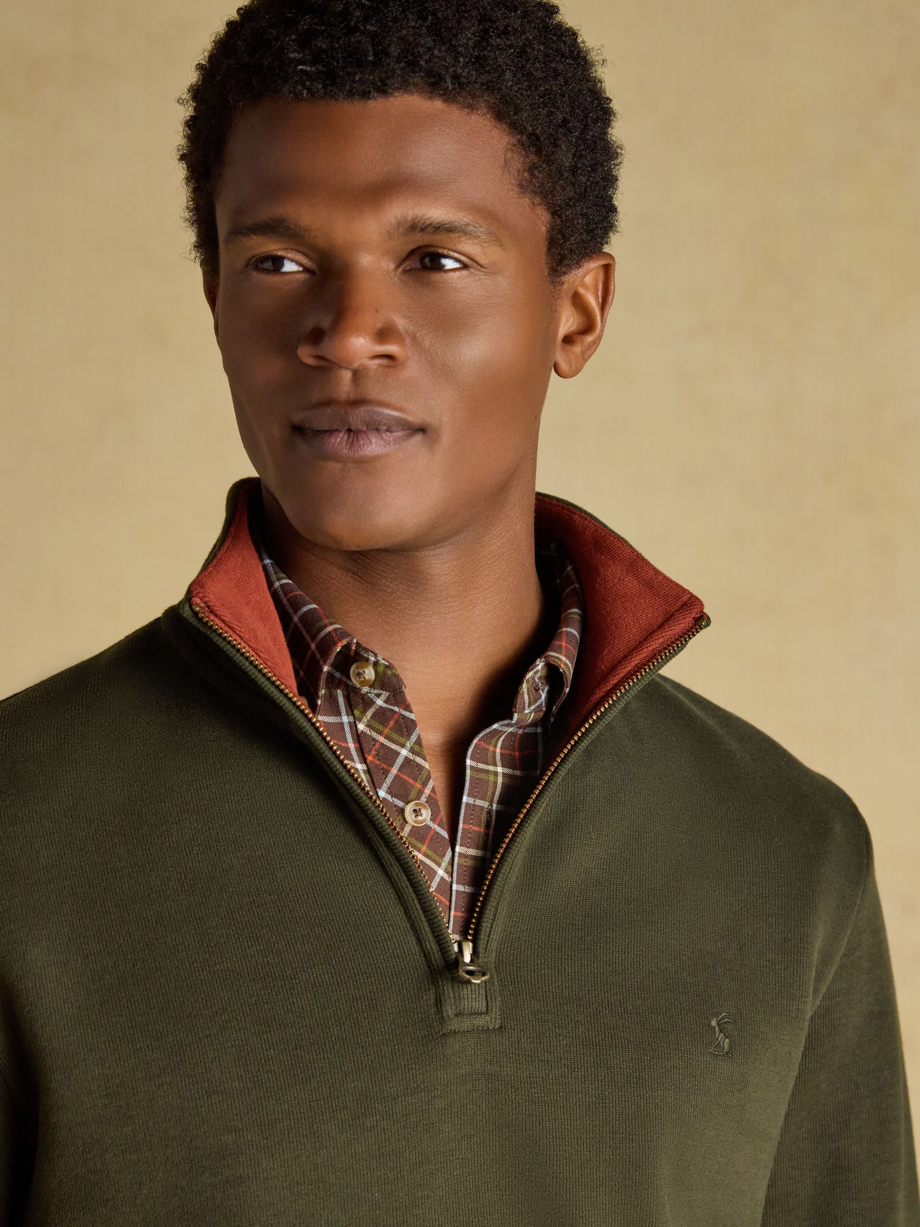 Alistair Green French Ribbed Quarter Zip Sweatshirt - Image 3 of 9