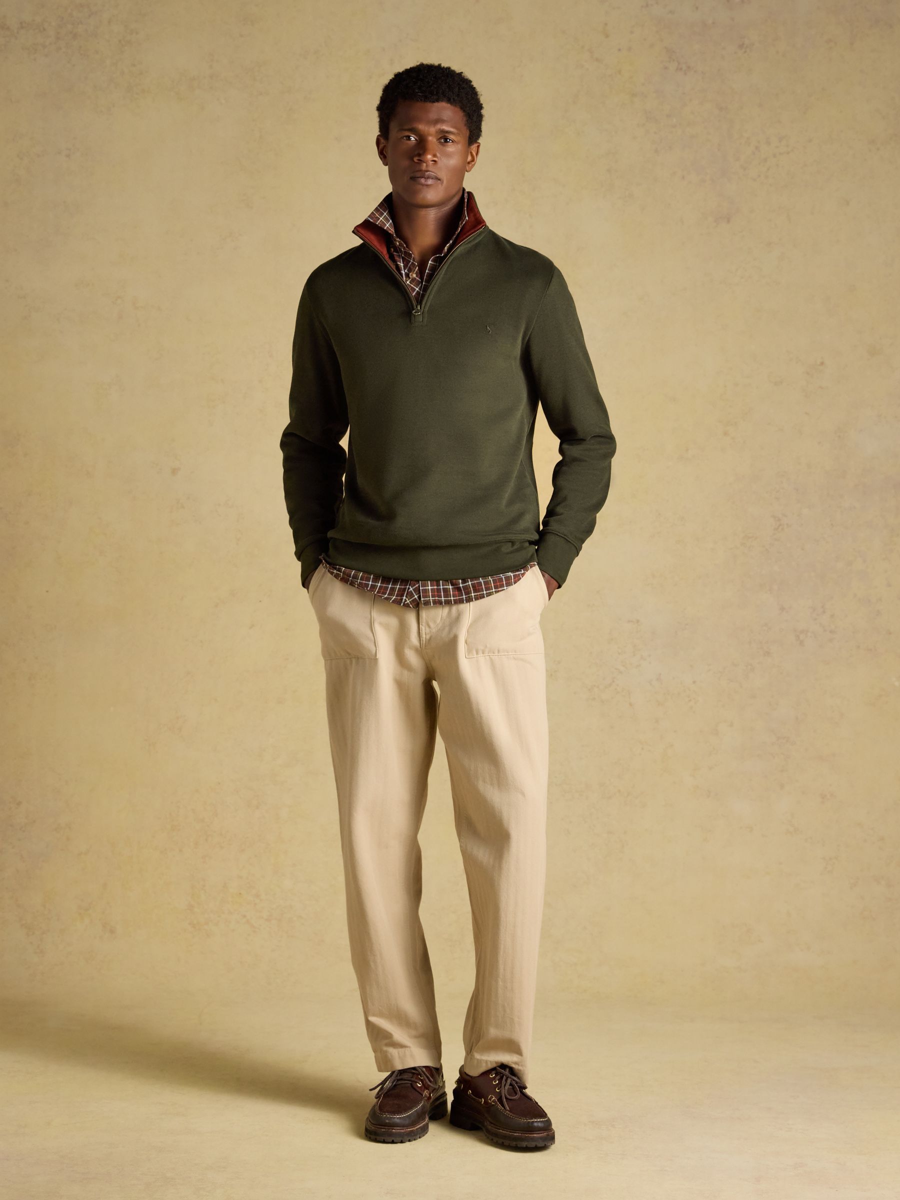 Alistair Green French Ribbed Quarter Zip Sweatshirt - Image 6 of 9