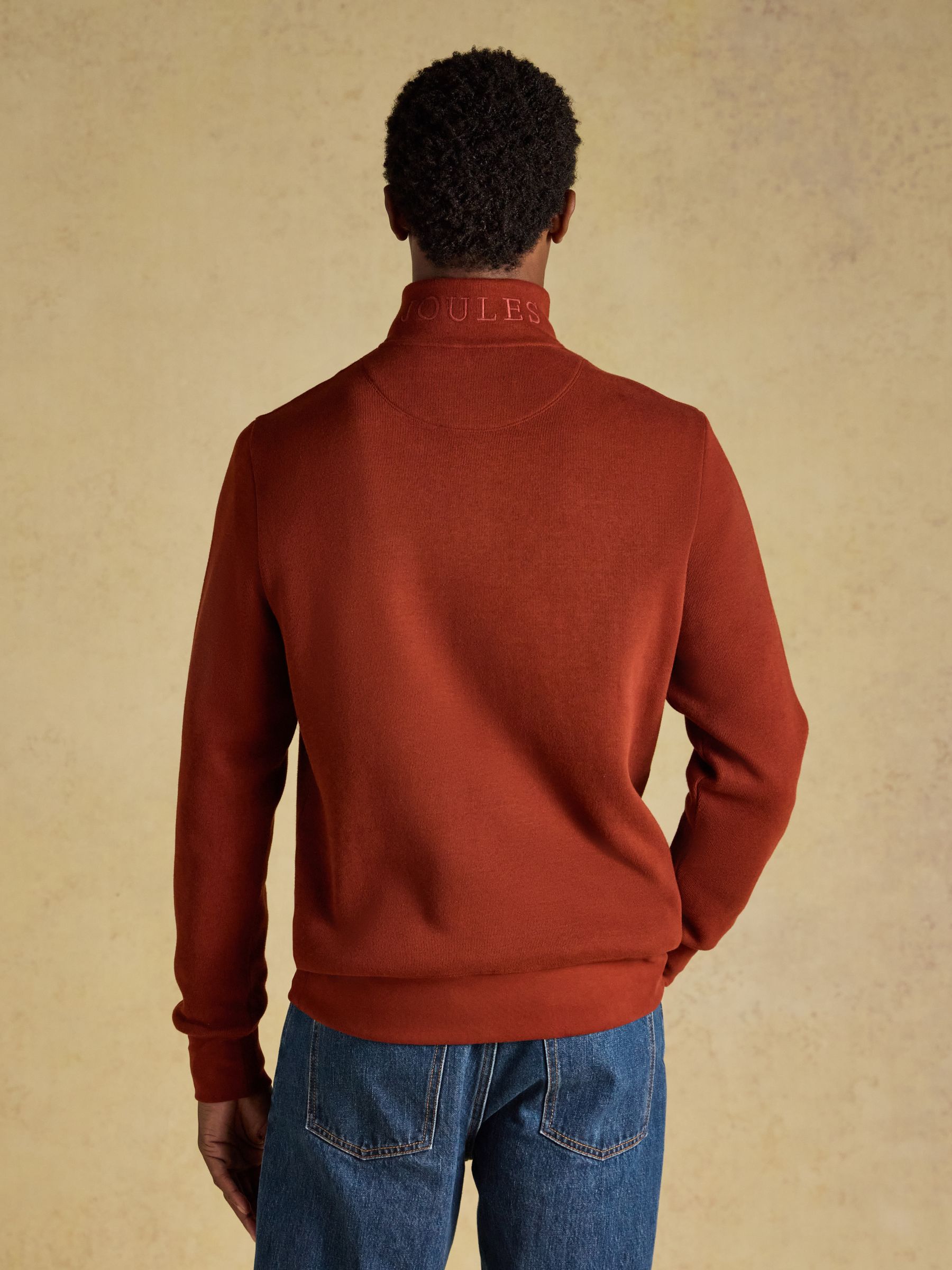 Alistair Red French Ribbed Quarter Zip Sweatshirt - Image 2 of 8