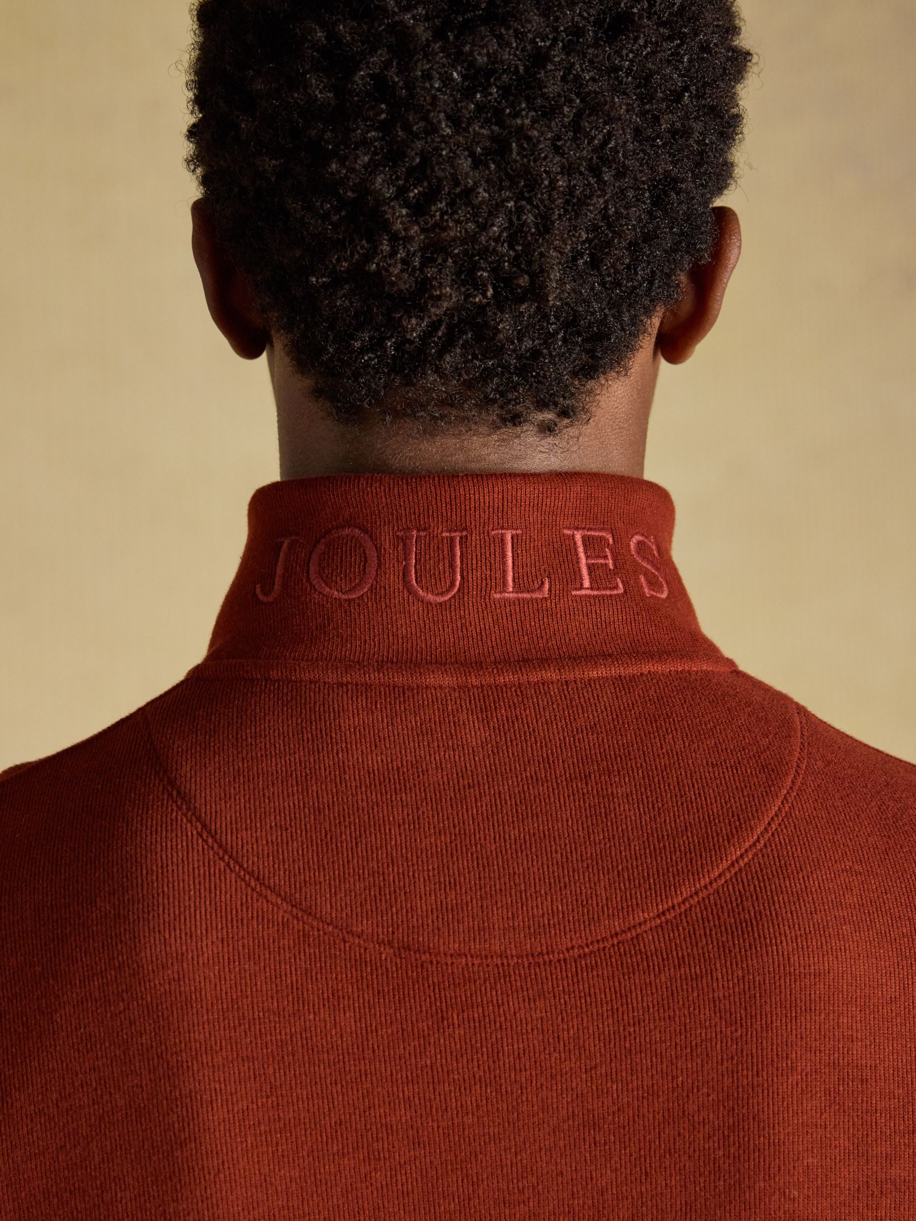 Alistair Red French Ribbed Quarter Zip Sweatshirt - Image 7 of 8