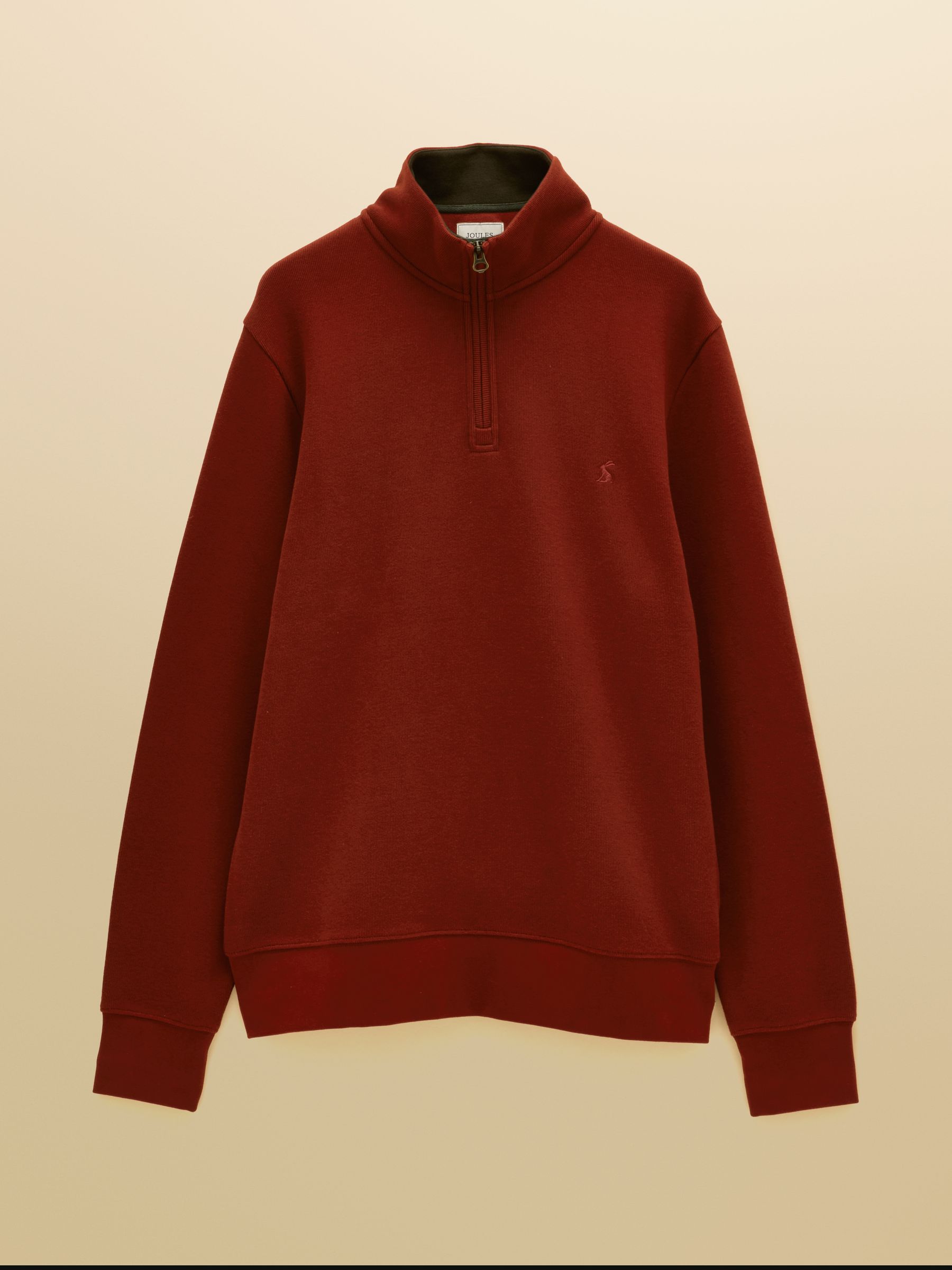 Alistair Red French Ribbed Quarter Zip Sweatshirt - Image 8 of 8