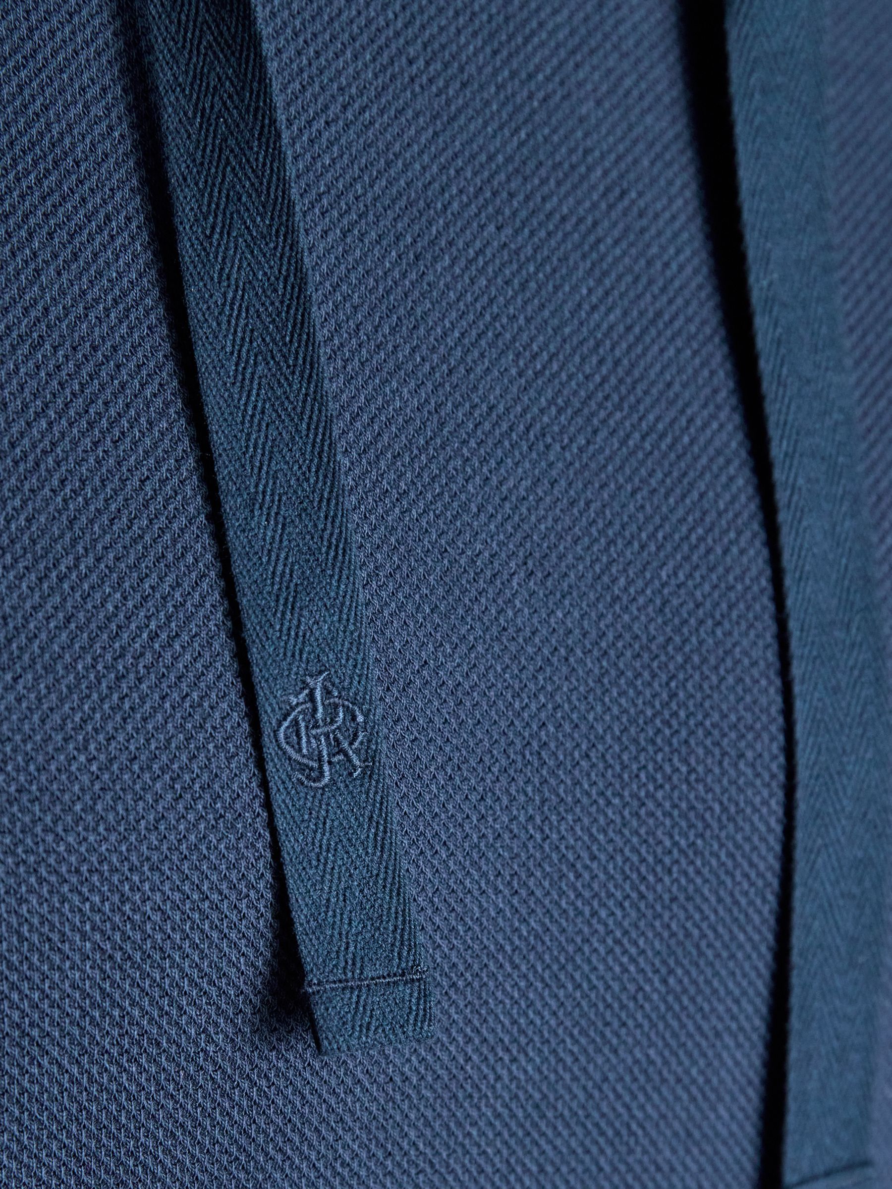 Pique Navy Cotton Hoodie - Image 7 of 8