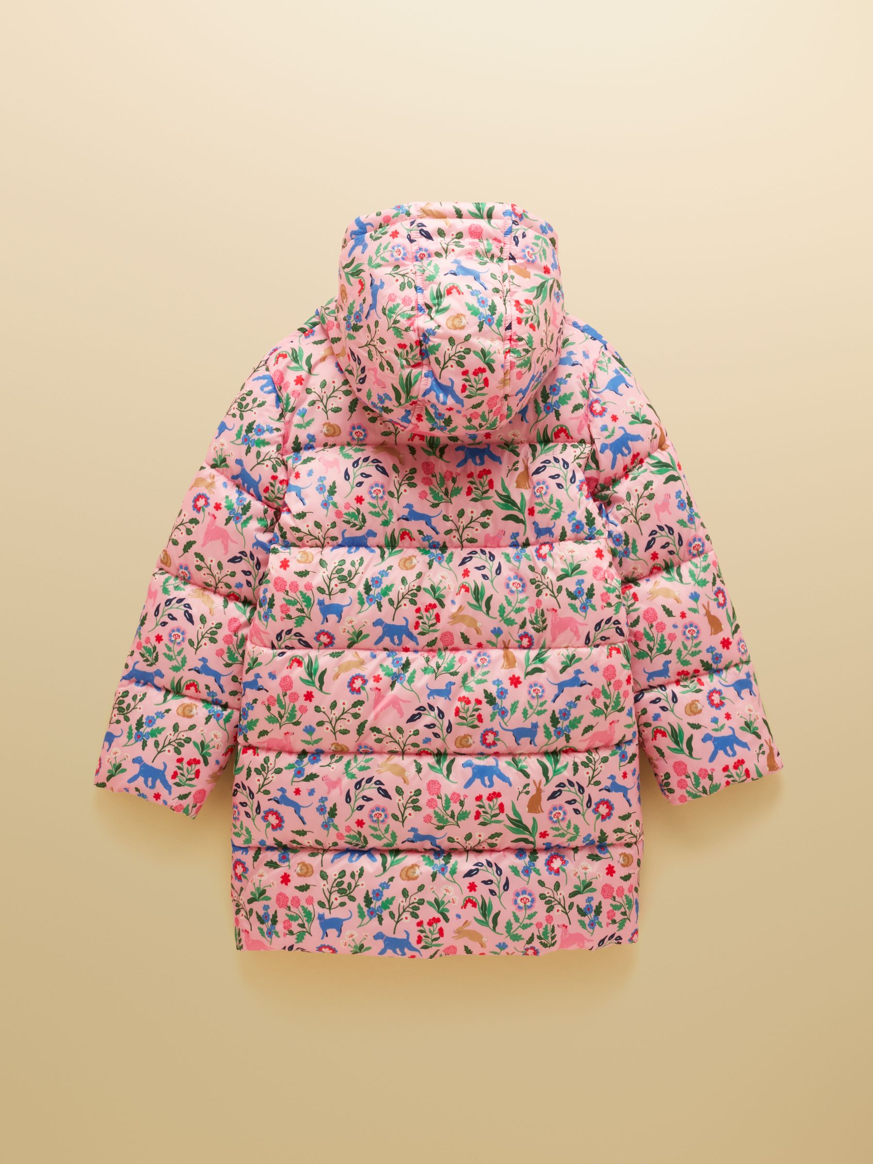 Girls' Long Cairn Pink Showerproof Padded Coat - Image 2 of 4
