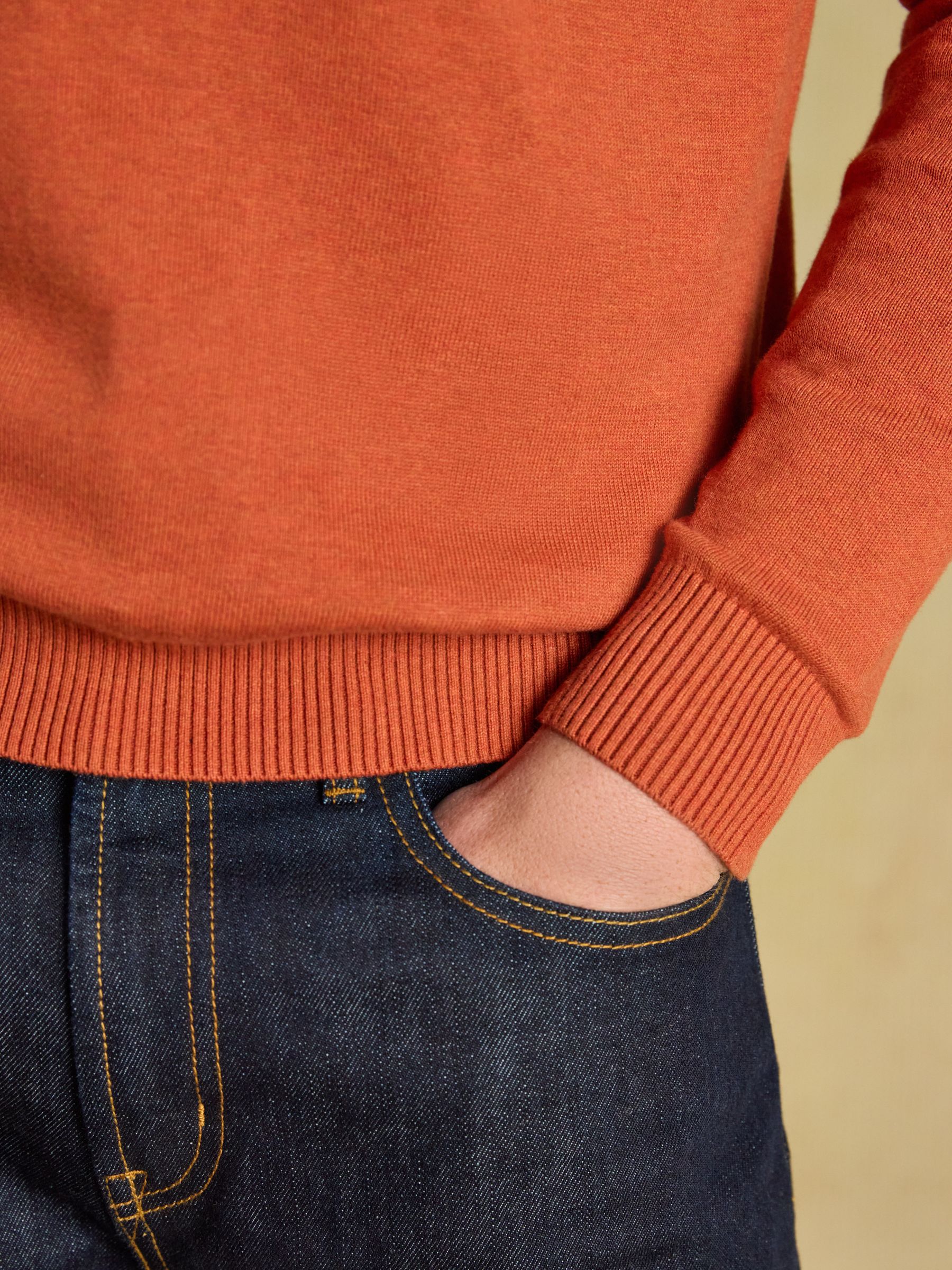 Hillside Orange Quarter Zip Knitted Jumper - Image 5 of 7
