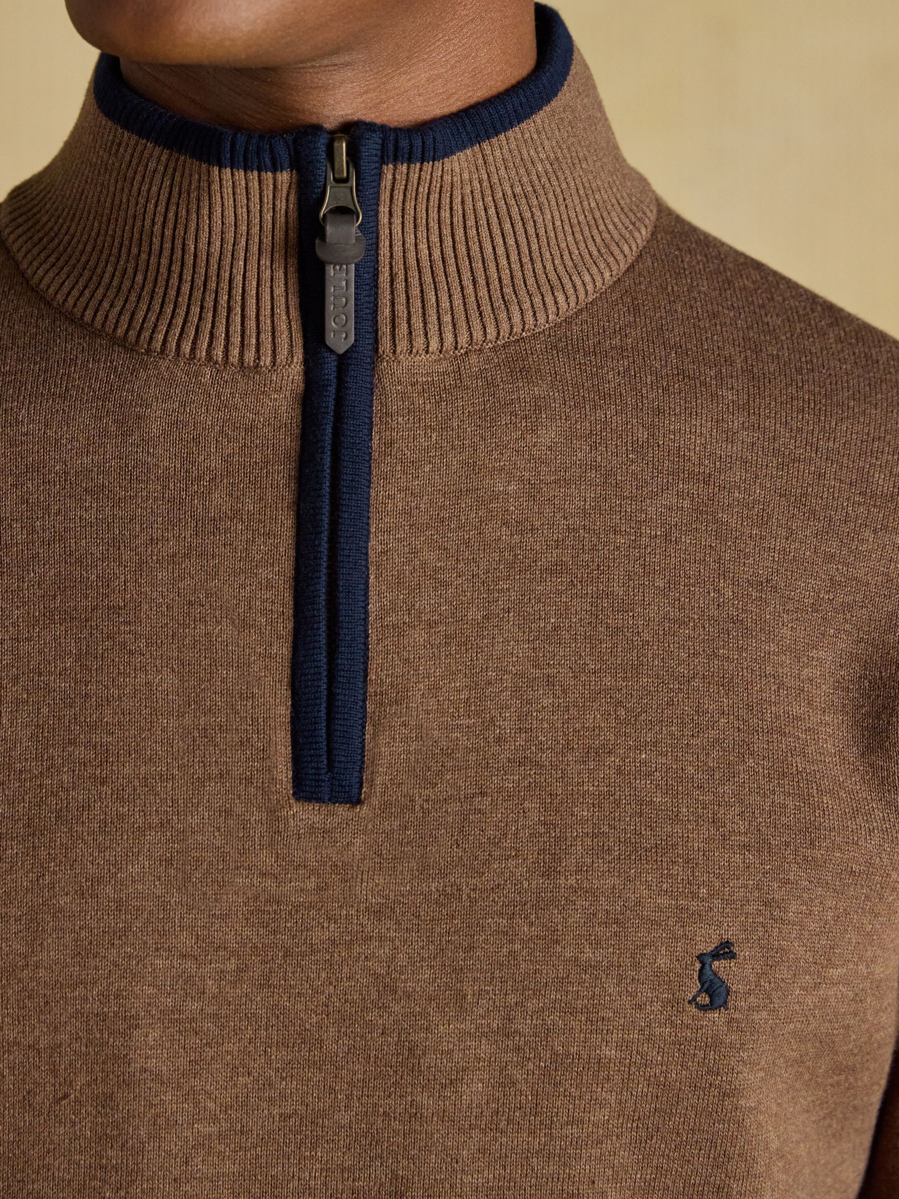 Hillside Brown Quarter Zip Knitted Jumper - Image 7 of 8