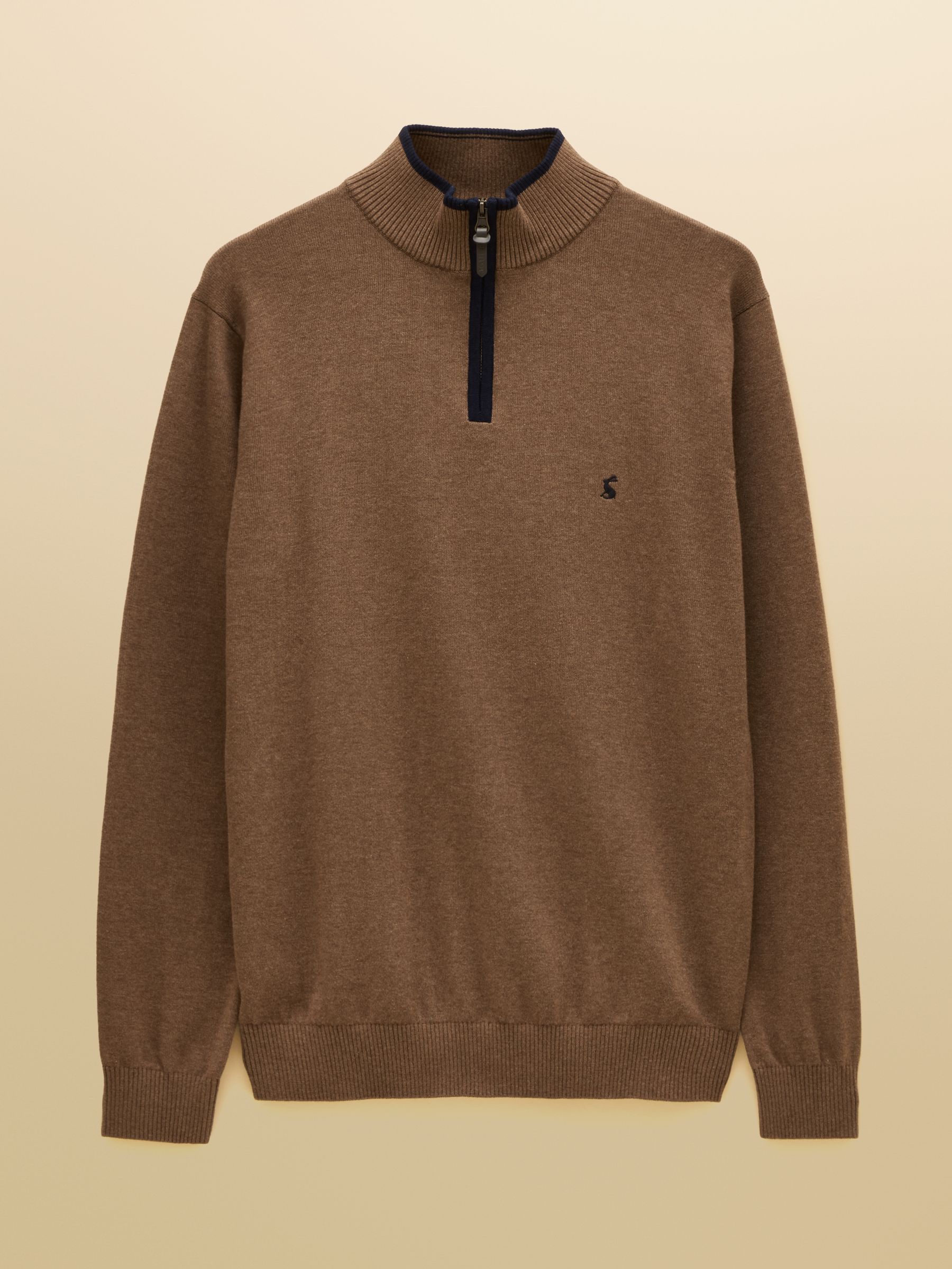 Hillside Brown Quarter Zip Knitted Jumper - Image 8 of 8