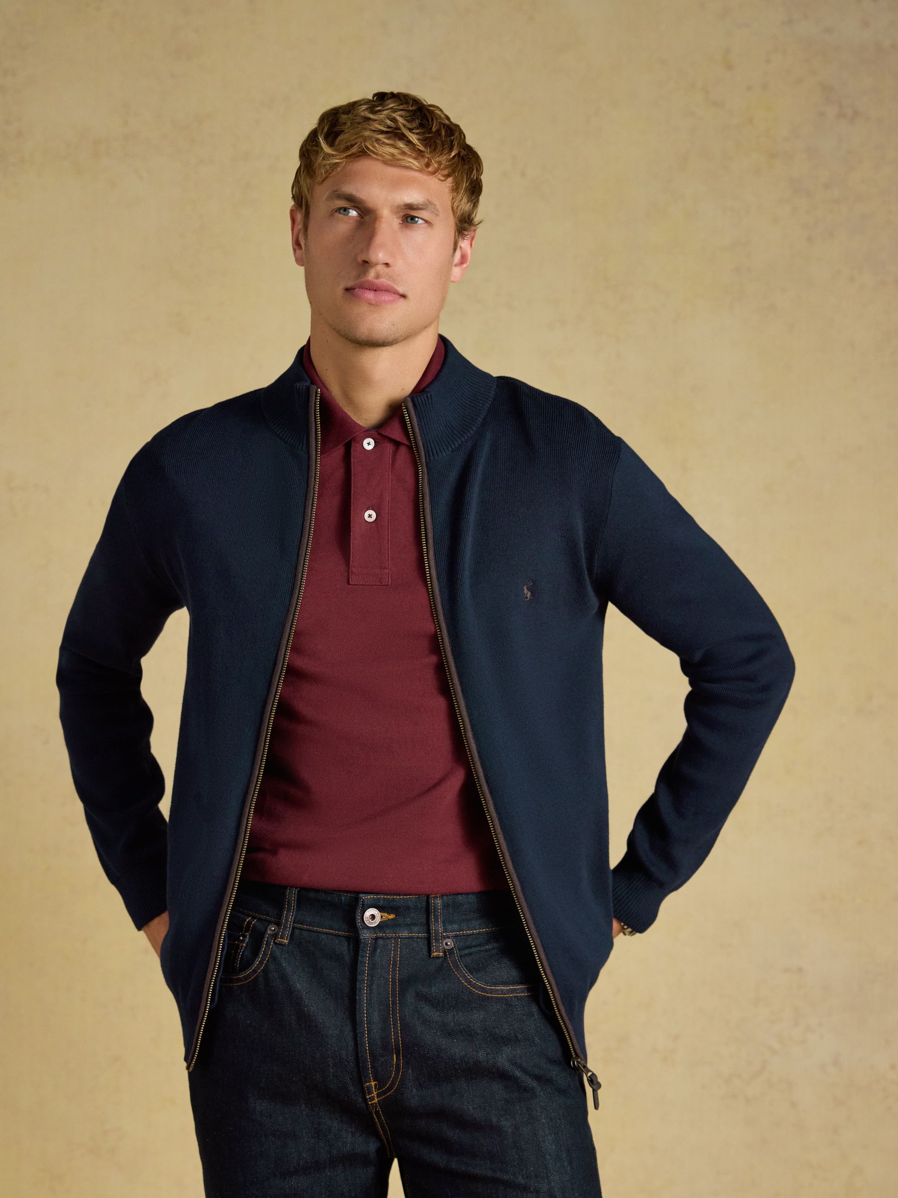 Hillside Navy Knitted Cardigan - Image 3 of 7
