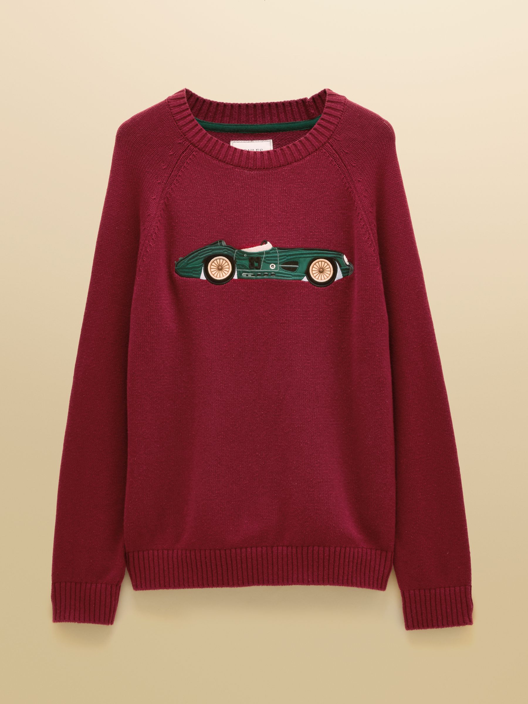 Intarsia Crew Neck Burgundy Car Jumper - Image 8 of 8 Intarsia Crew Neck Burgundy Car Jumper - Image 8 of 8