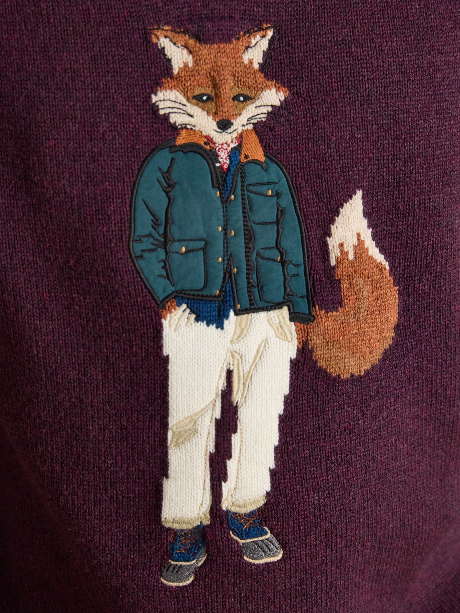 Intarsia Crew Neck Purple Jonty Fox Jumper - Image 5 of 8