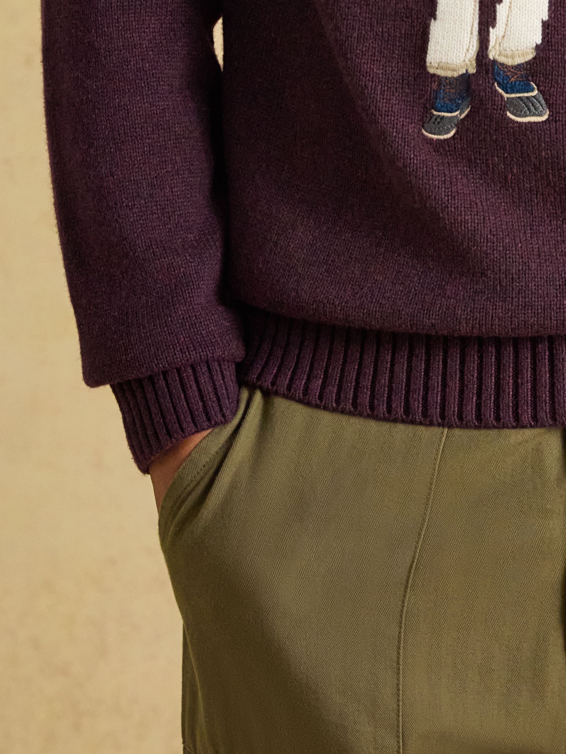 Intarsia Crew Neck Purple Jonty Fox Jumper - Image 7 of 8