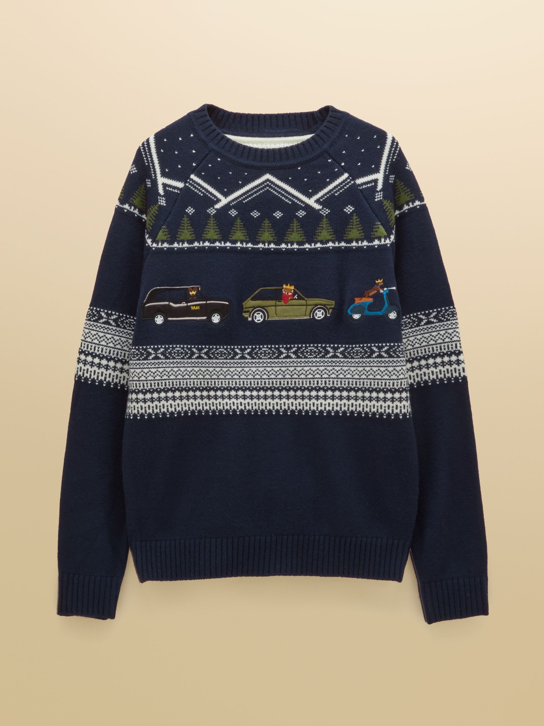 Intarsia Crew Neck Navy Christmas Jumper - Image 10 of 10