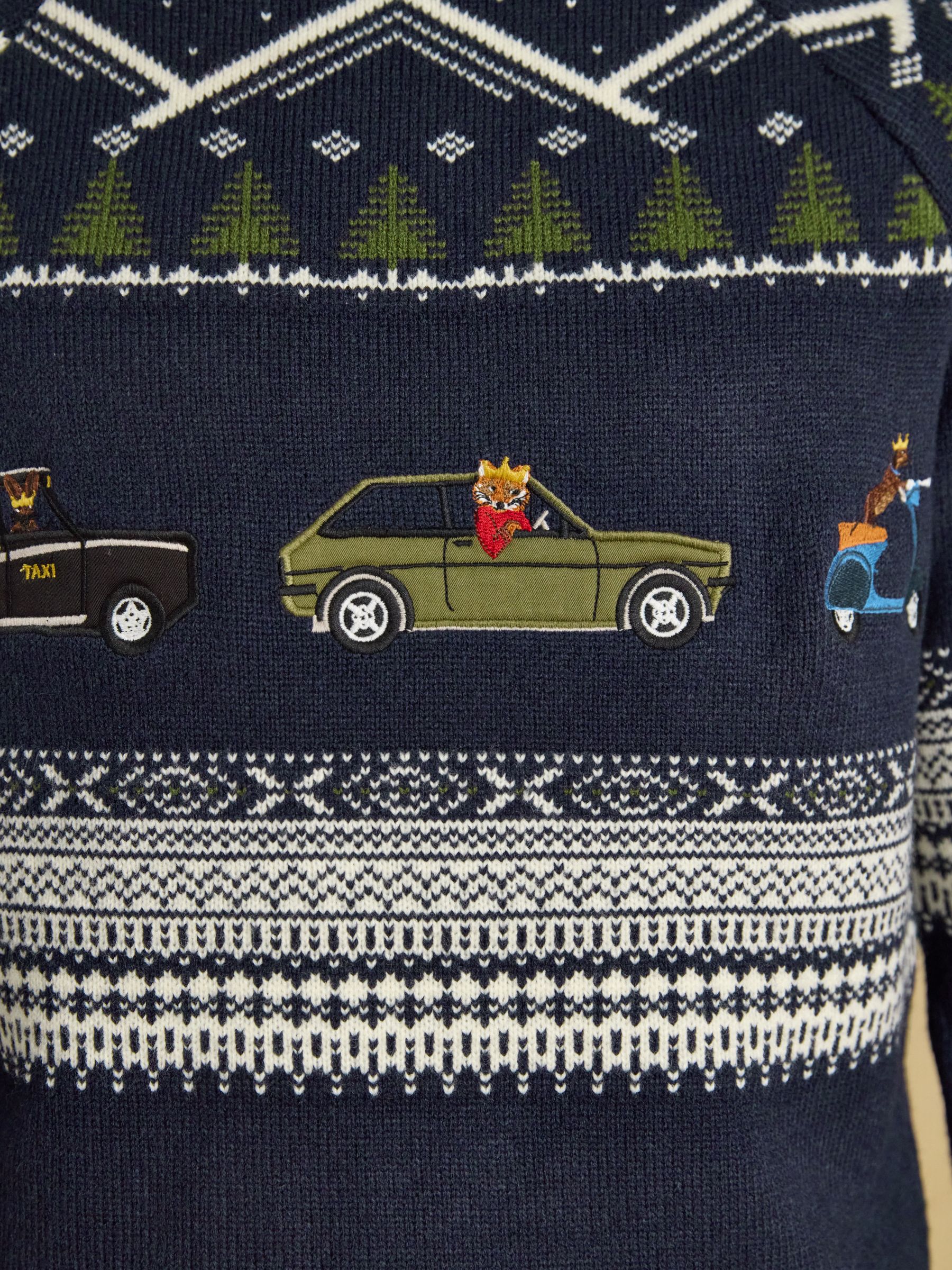 Intarsia Crew Neck Navy Christmas Jumper - Image 7 of 10