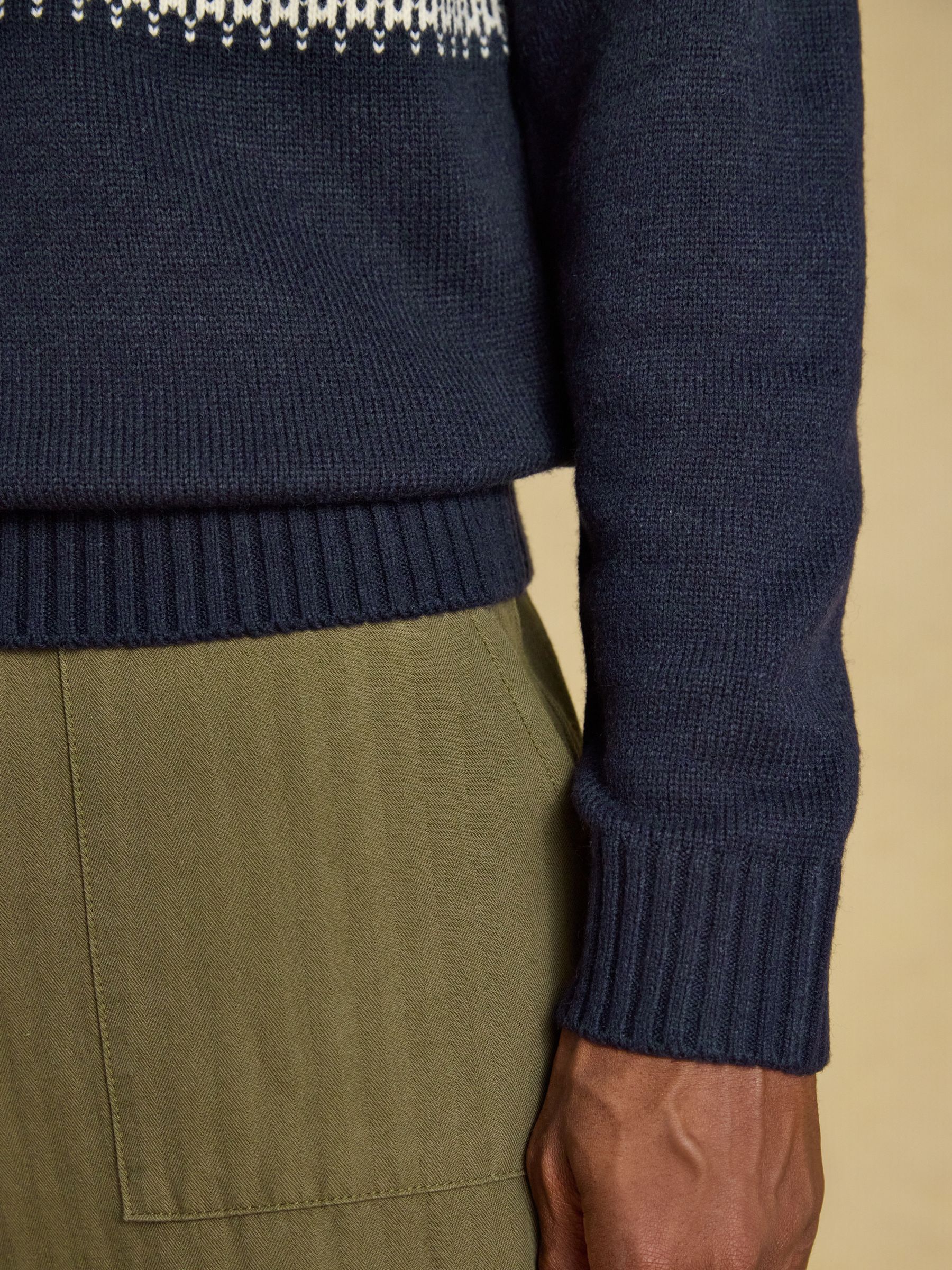 Intarsia Crew Neck Navy Christmas Jumper - Image 9 of 10